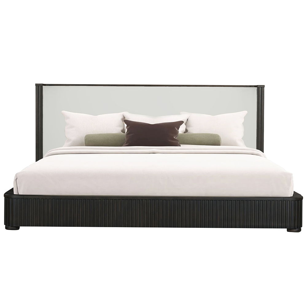 Clayten - Queen Bed - Fabric & Espresso, dark brown, view 6