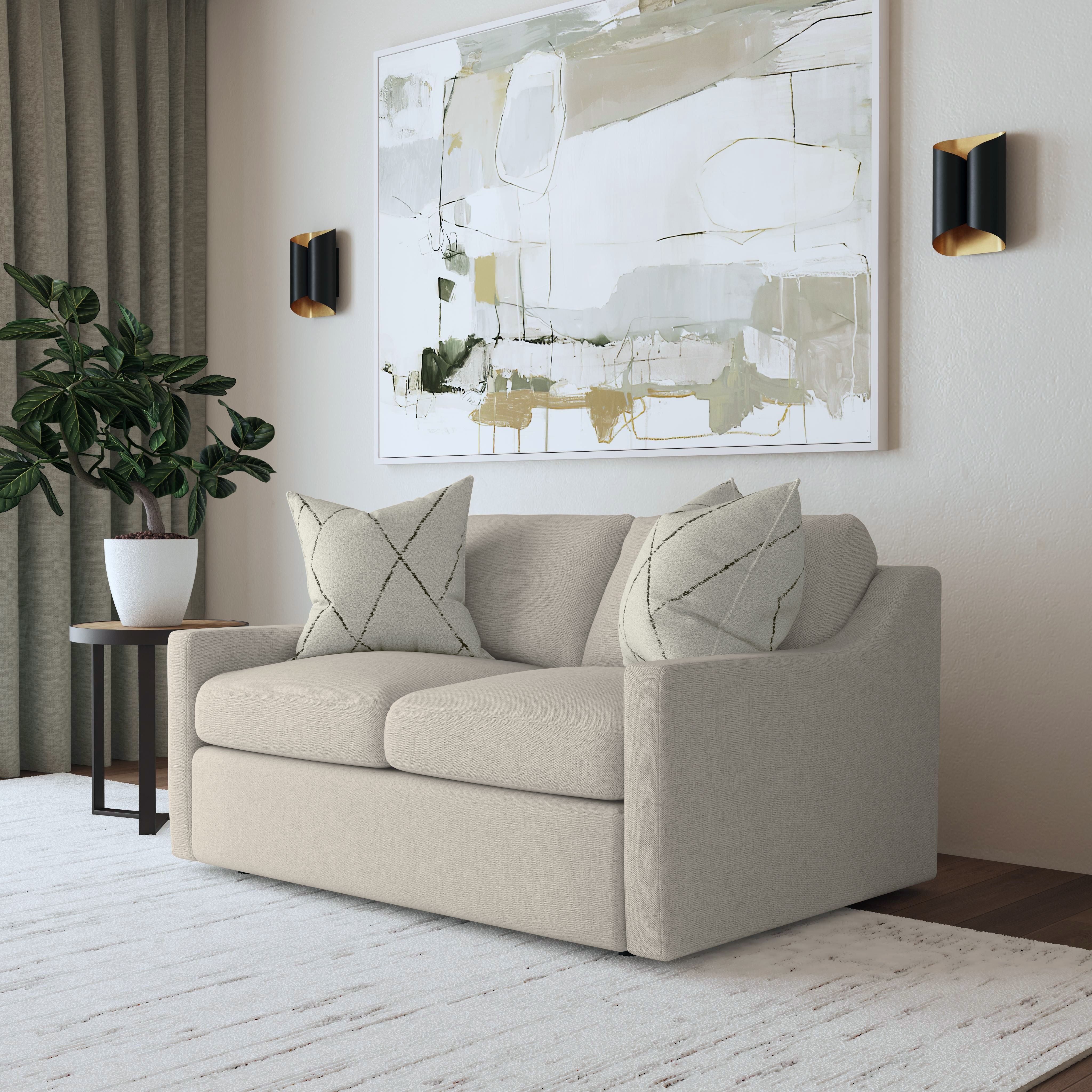 Sky - Fabric Upholstered Loveseat, light gray