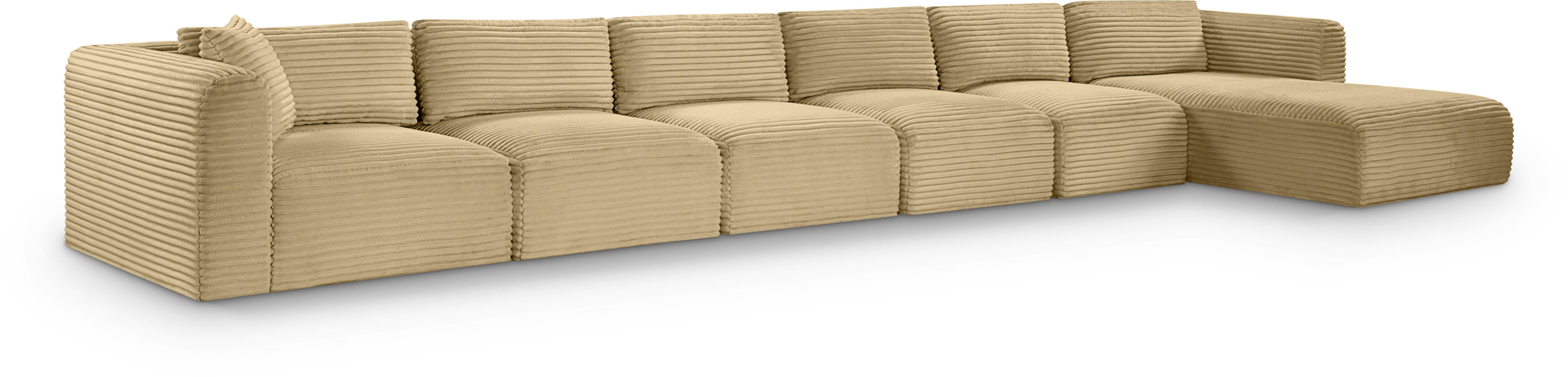Shaggy - 6 Piece Modular Sectional With Chaise - Camel