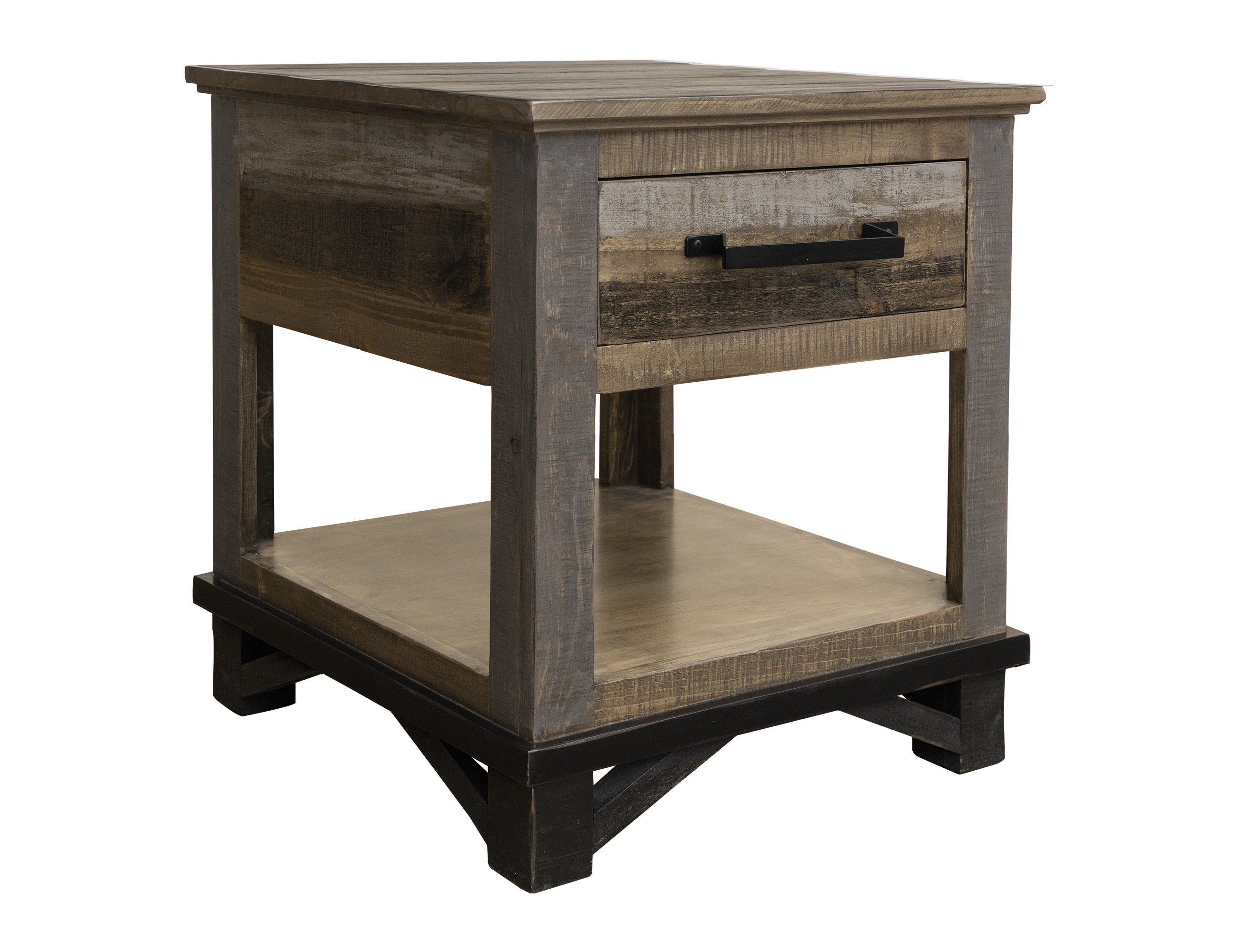 International Furniture Direct Loft Brown - End Table - Two Tone Gray / Brown