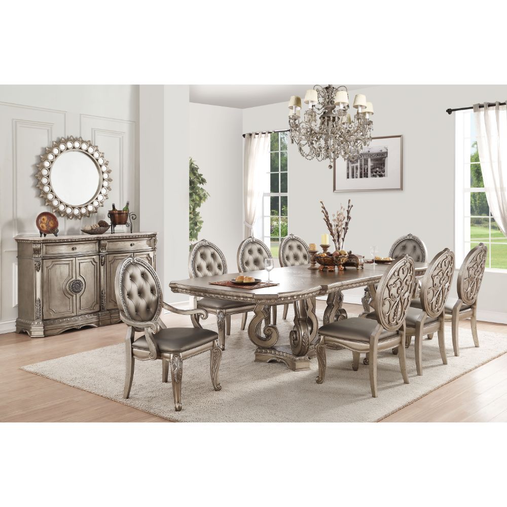Northville - 30" Dining Table - Antique Silver, beige, view 4