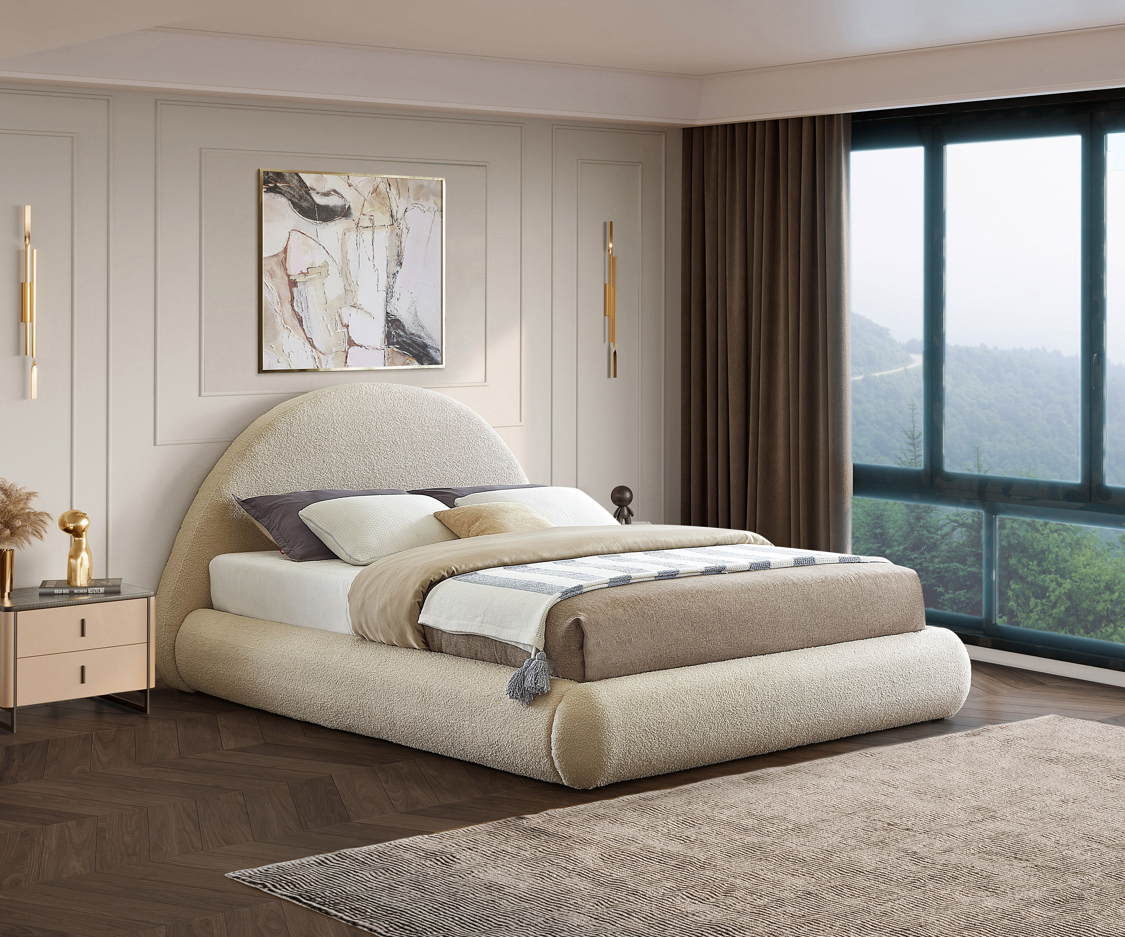 Rudy - King Bed - Beige