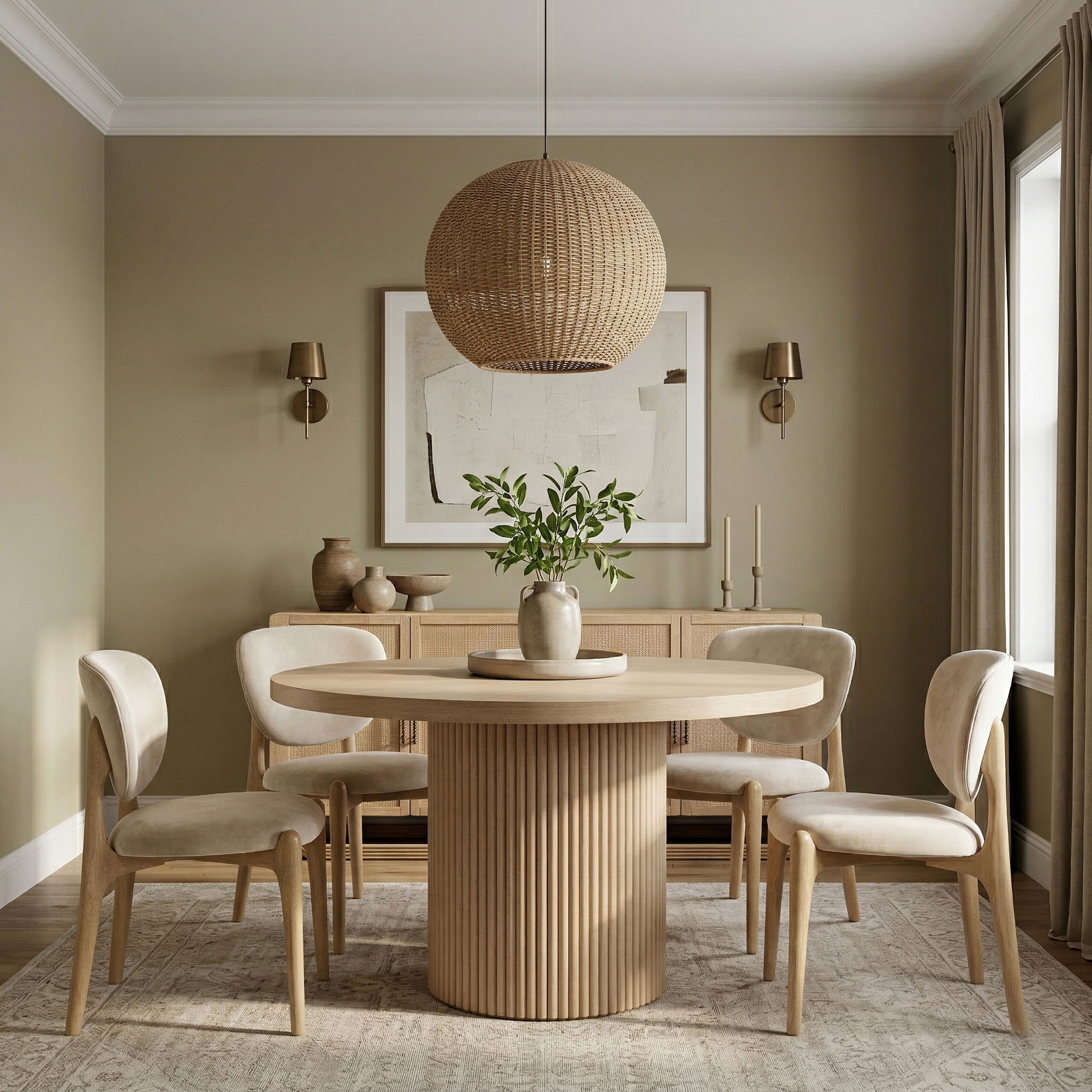 Velora - Upholstered Dining Chair (Set of 2) - Cream / Natural