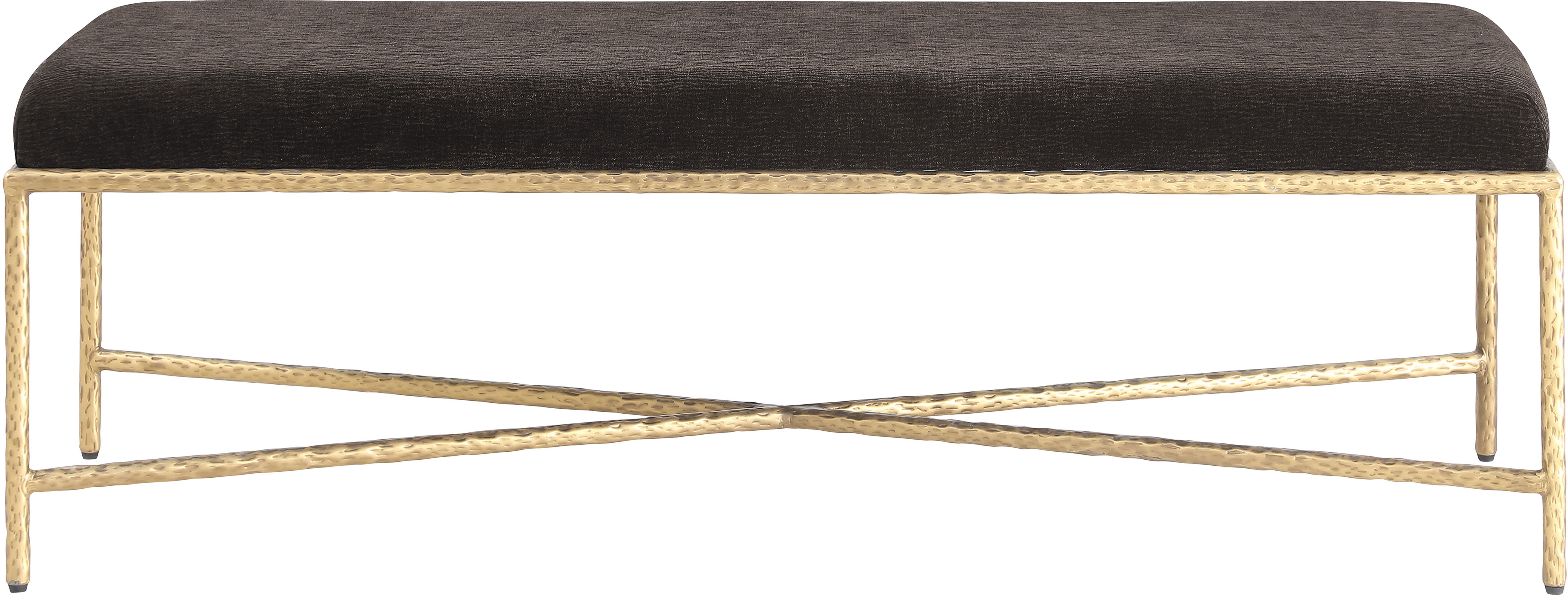Valley - 54" Bench With Gold Frame - Brown