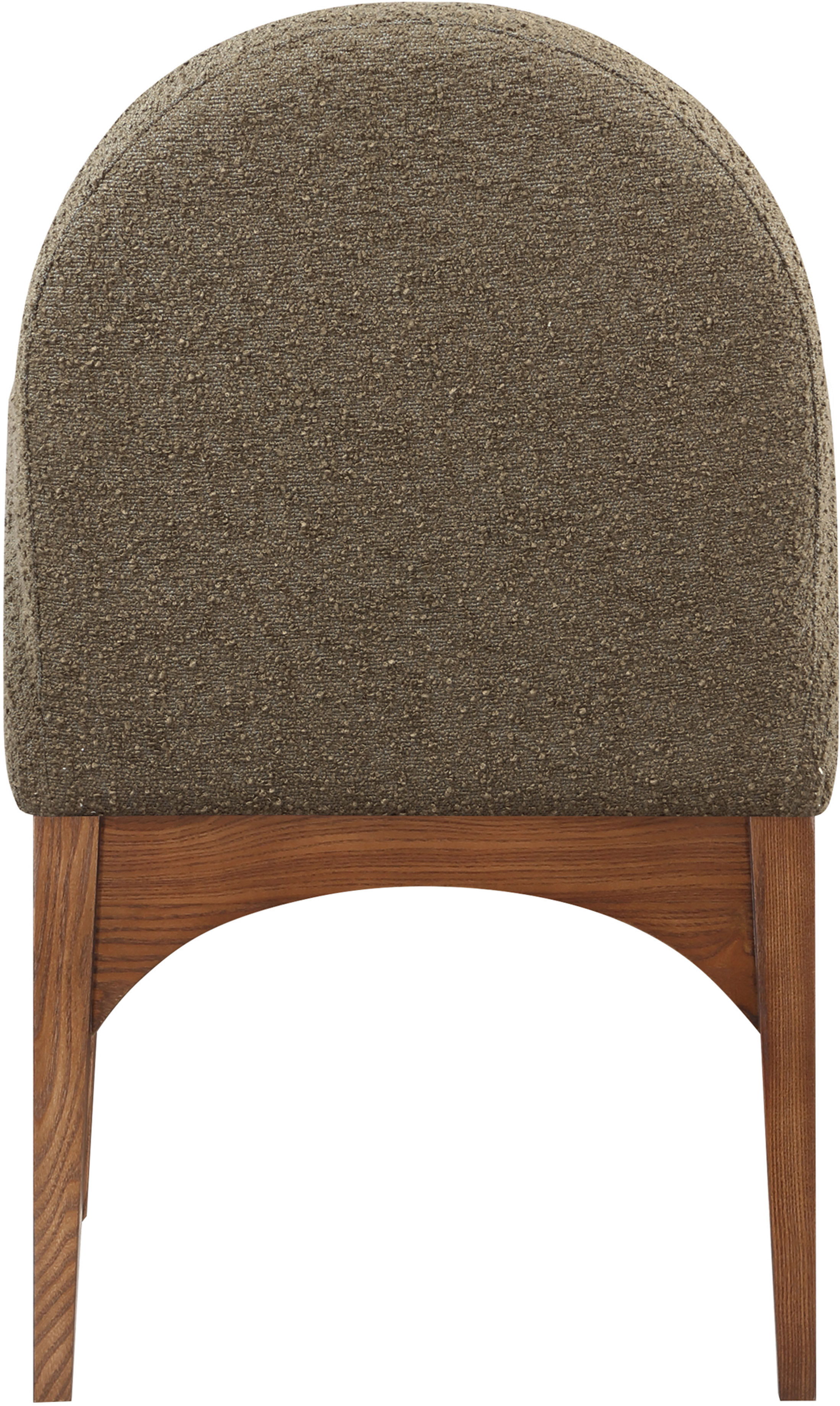 Waldorf - Boucle Dining Arm Chair With Brown Legs - Olive