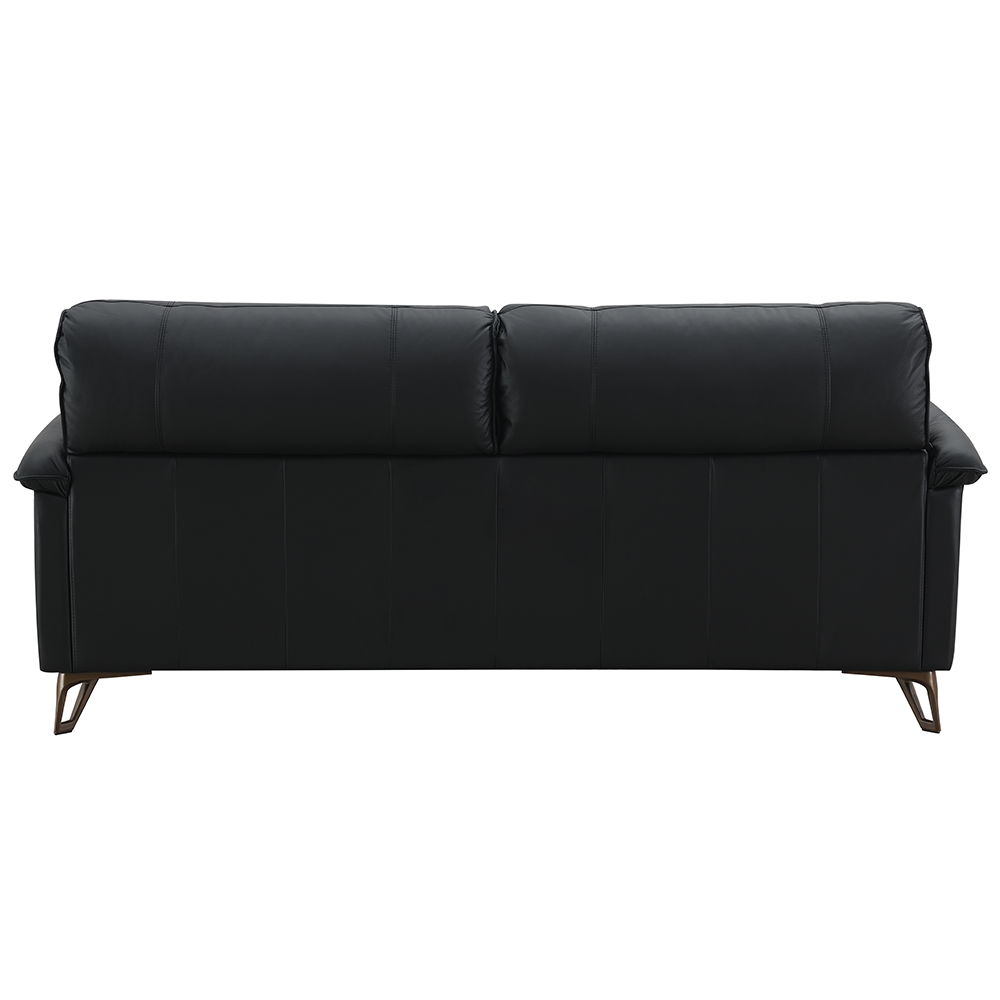 Eilene - Loveseat - Black Top Grain Leather, black, view 3