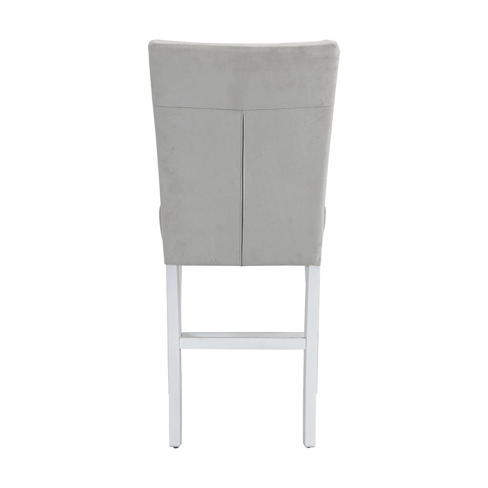 Elizaveta - Counter Height Chair (Set of 2) - Gray Velvet &White High Gloss, light gray, view 3