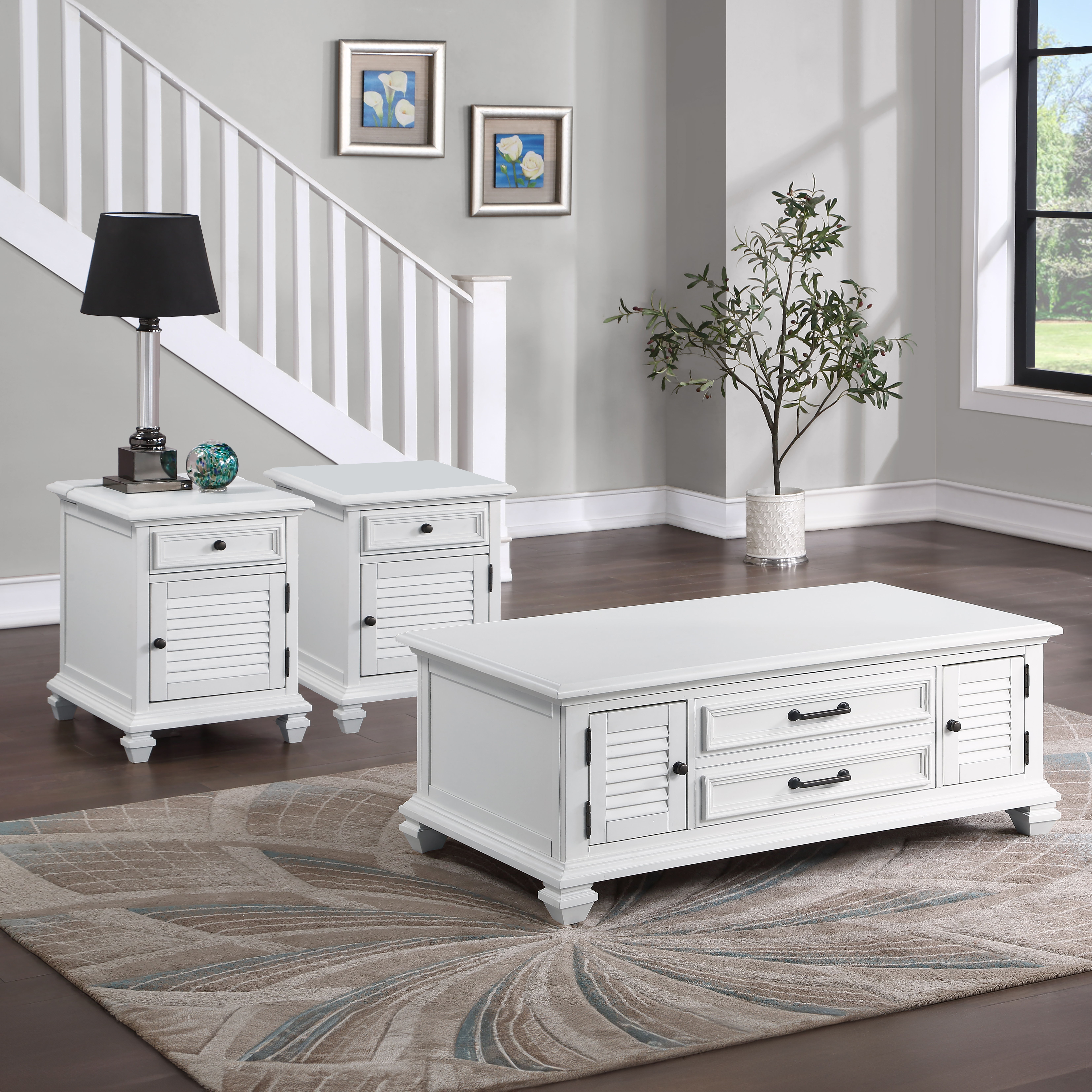 Charlestown - 3 Piece Table Set - White