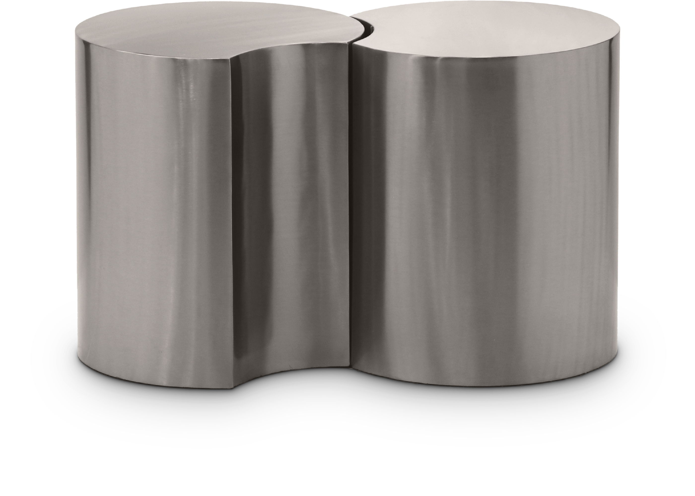 Dimple - 16" 2 Piece Modular End Table - Silver