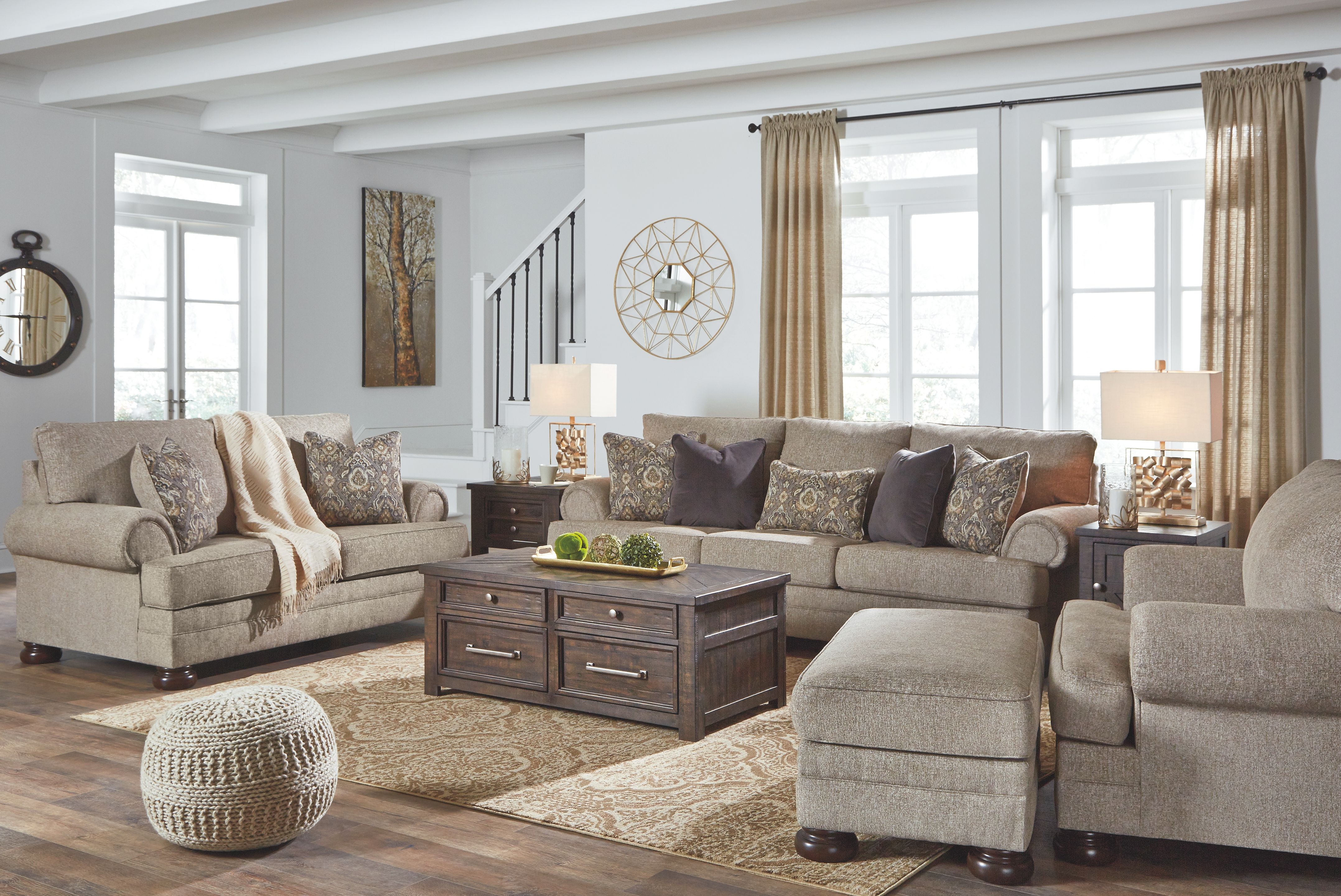 Ashley Kananwood - Oatmeal - 4 Pc. - Sofa, Loveseat, Chair and a Half, Ottoman
