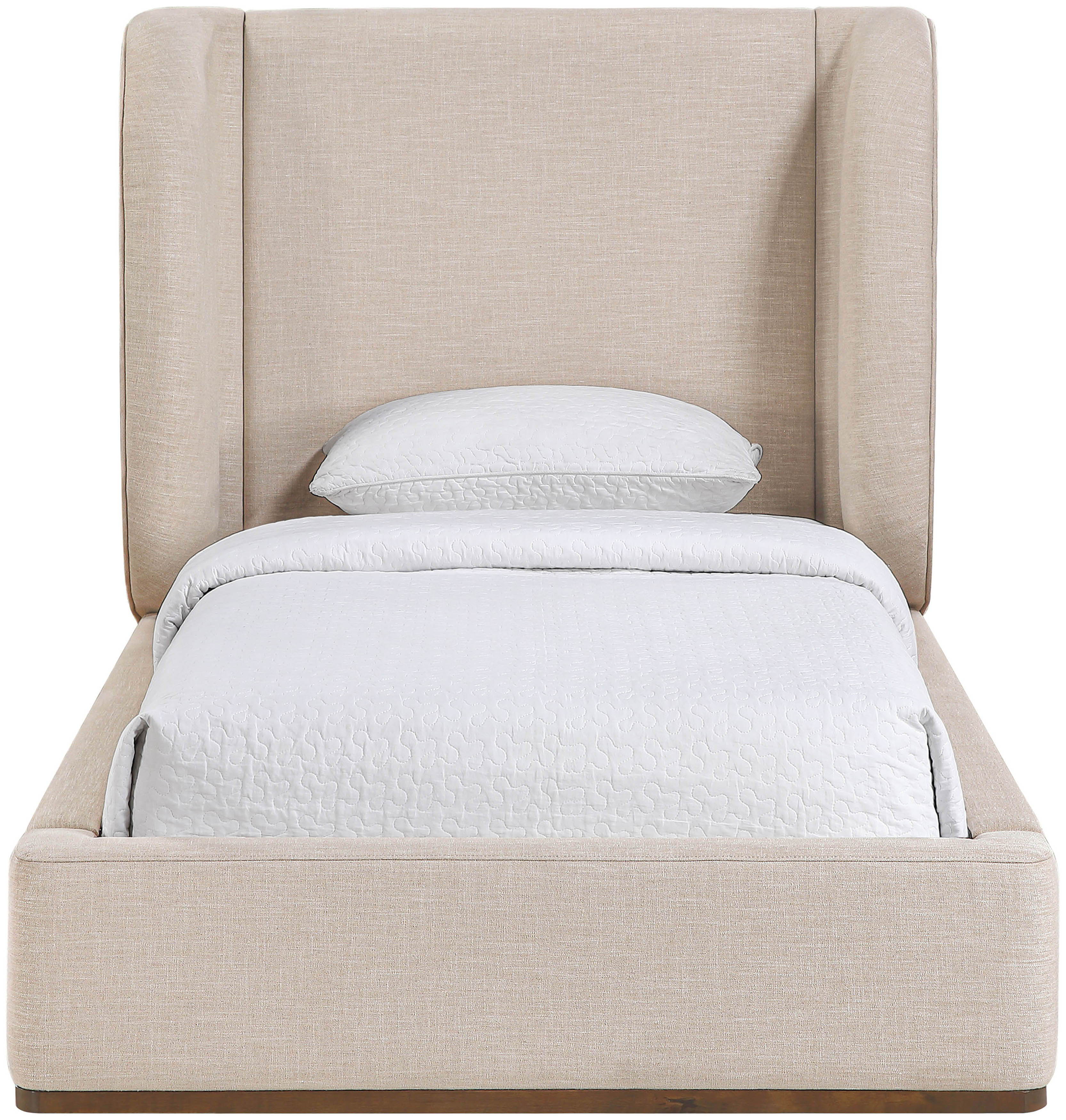 Aurin - Upholstered Twin Bed - Beige