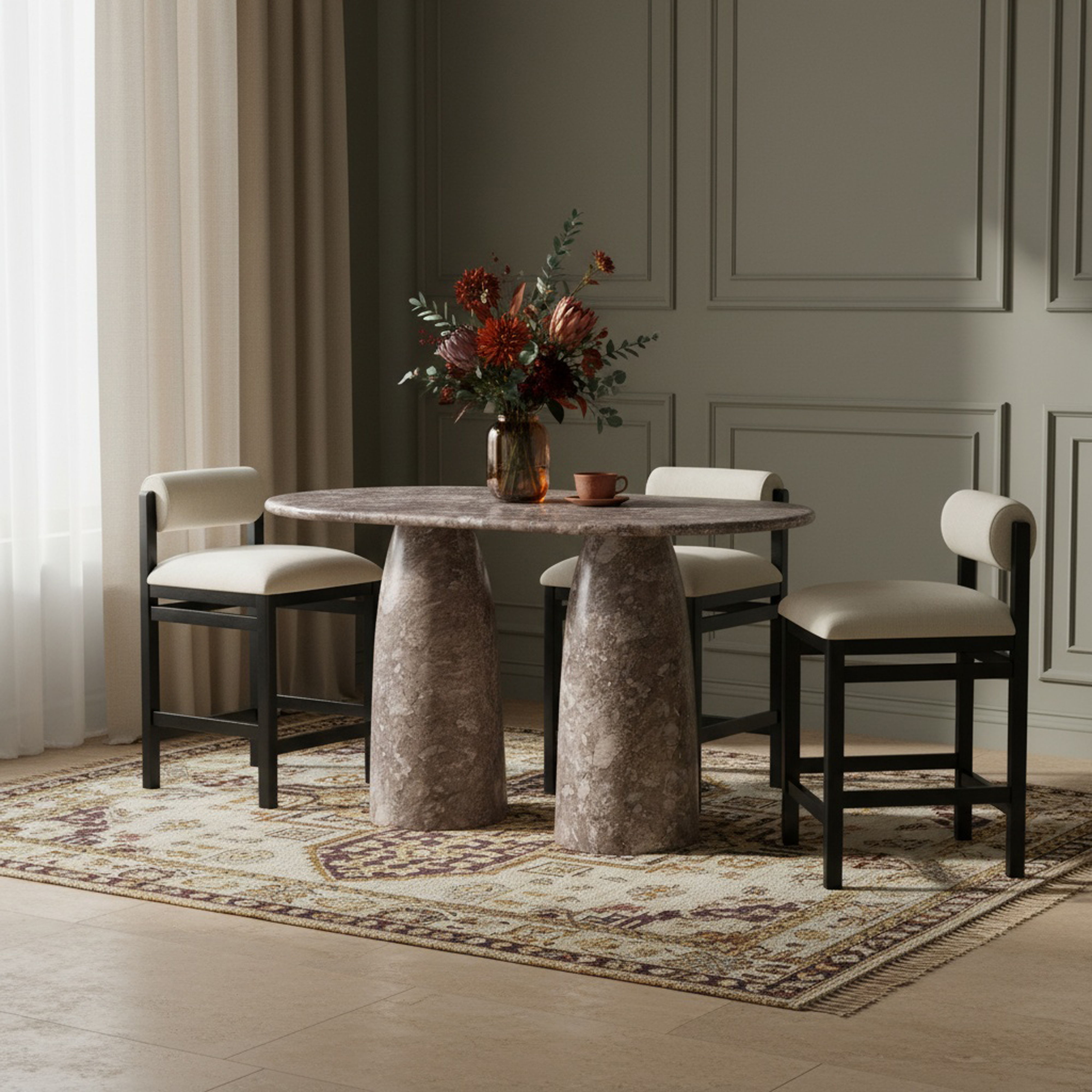 Cosenza - Concrete Indoor / Outdoor Bar Table (3 Boxes) - Brown