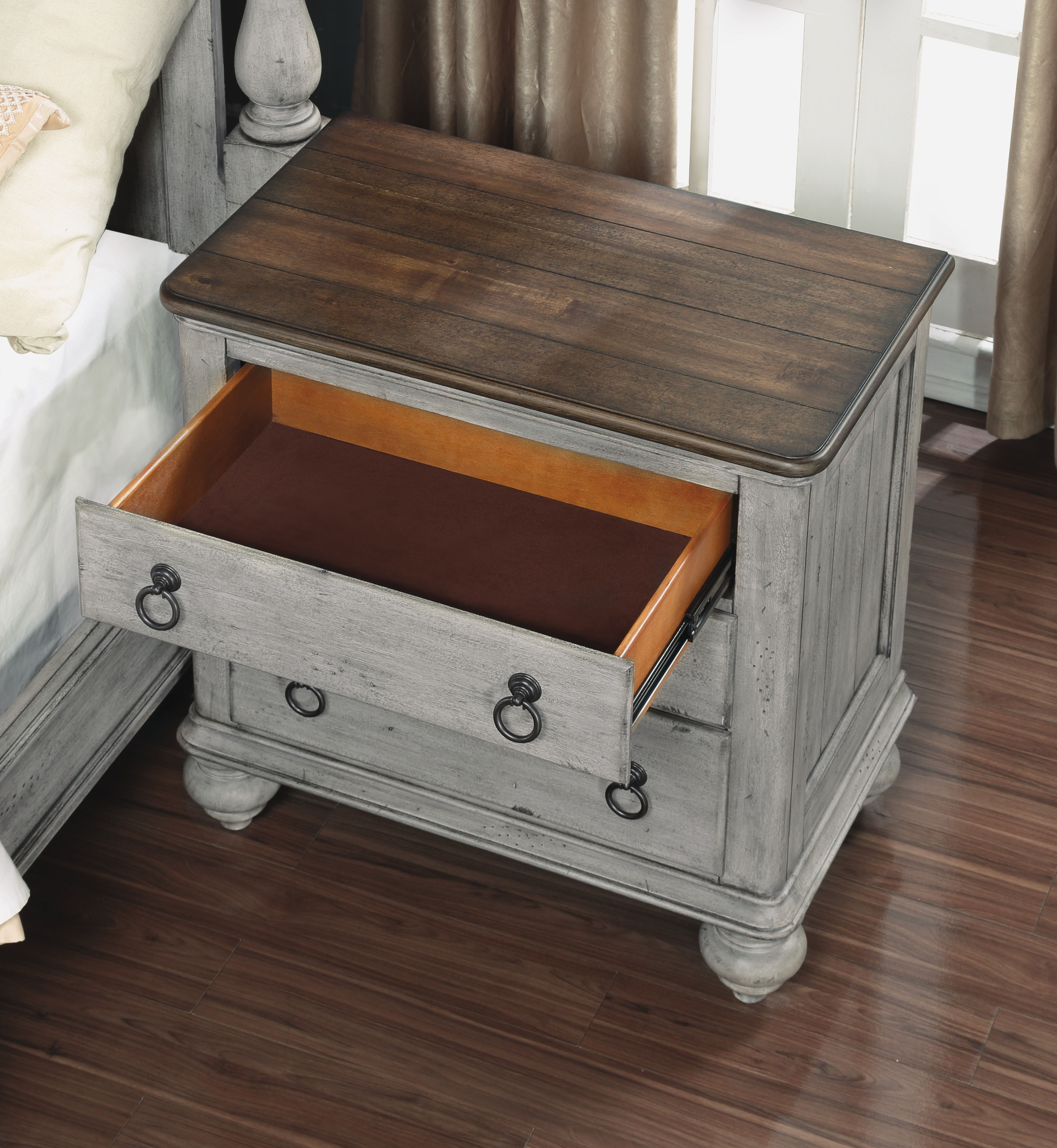 Plymouth - Nightstand - Gray, gray
