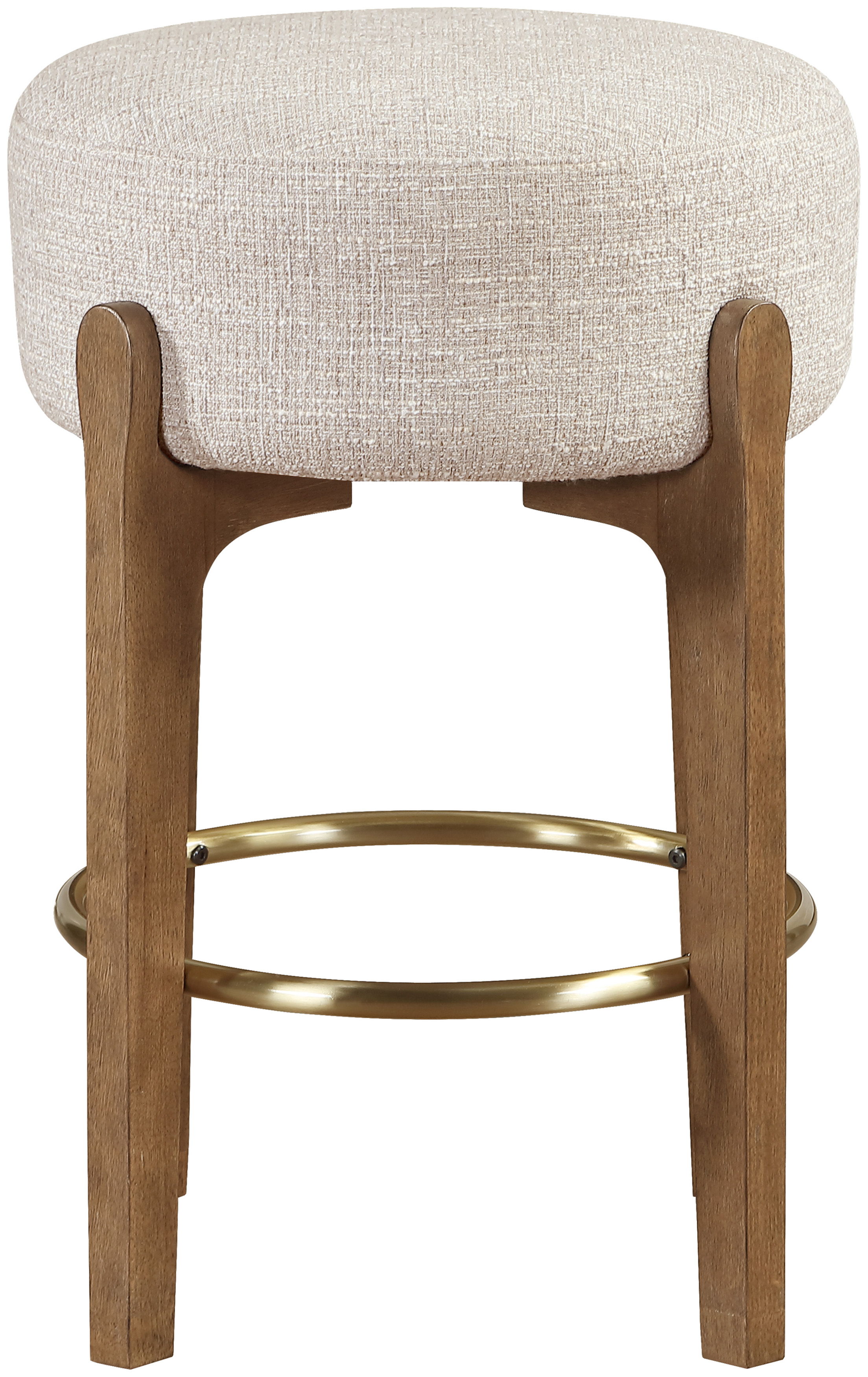 Torino - Fabric Upholstered Backless Counter Stool (Set of 2) - Beige / Brushed Brown