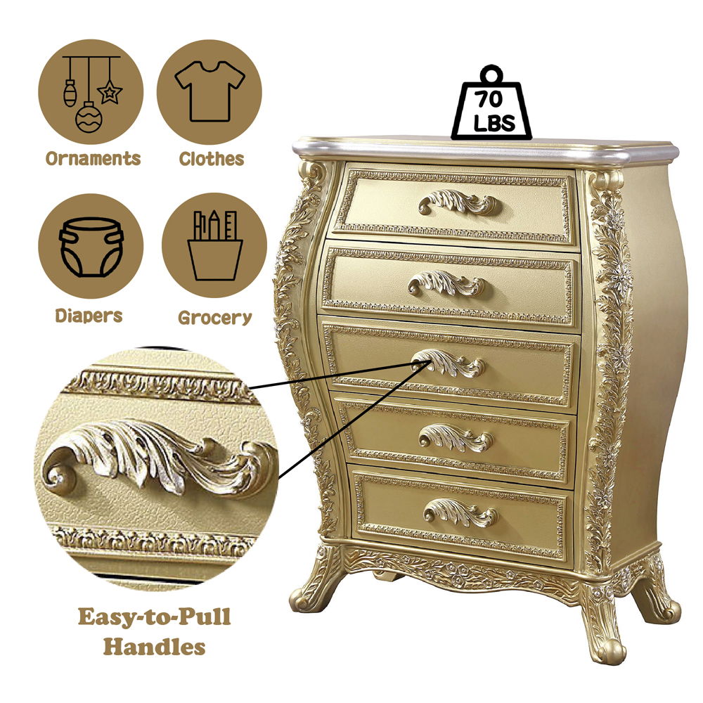 Cabriole - Chest - Gold, gold, view 3