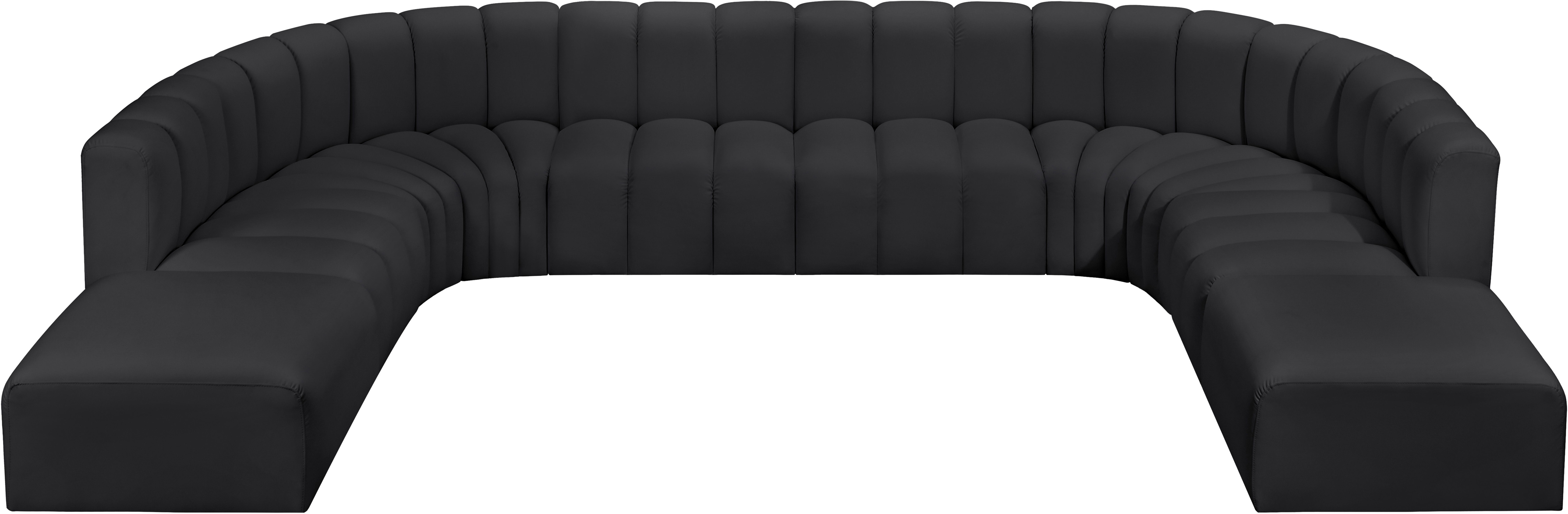 Arc - Faux Leather Modular Sectional - Black