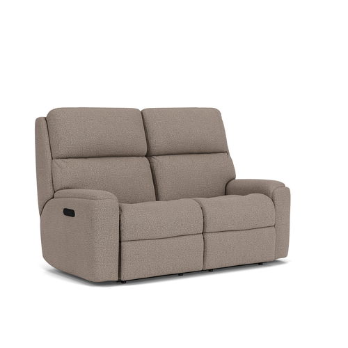 Rio - Transitional Fabric Reclining Loveseat, beige