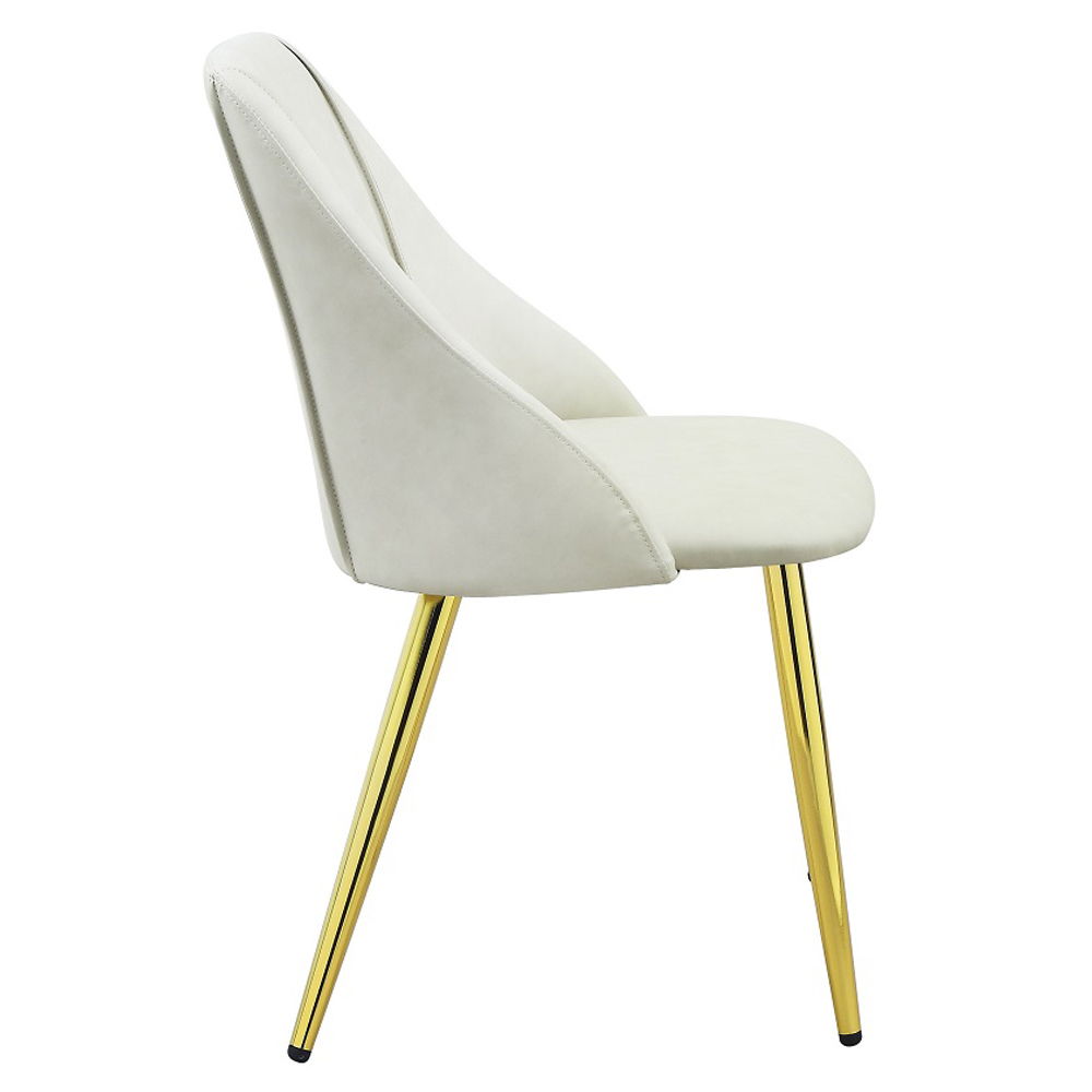 Gaines - Side Chair (Set of 2) - White Synthetic Leather, white, view 2