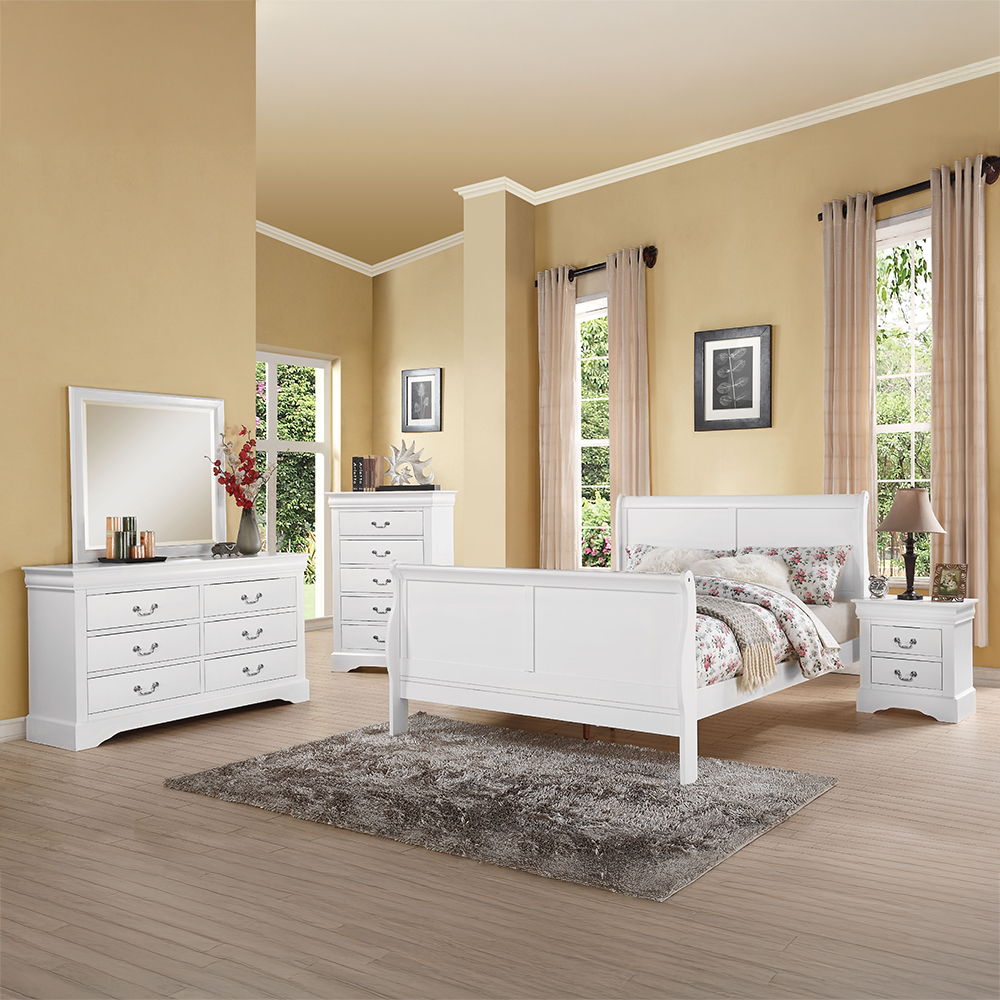 Louis Philippe III - Queen Bed - White, white, view 6