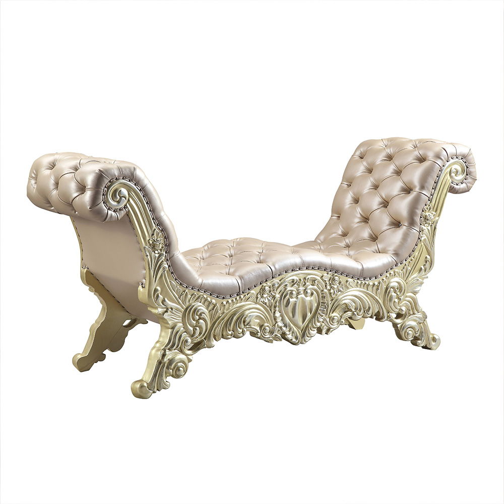 Vatican - Bench - Synthetic Leather, Light Gold & Champagne Silver, beige, view 2