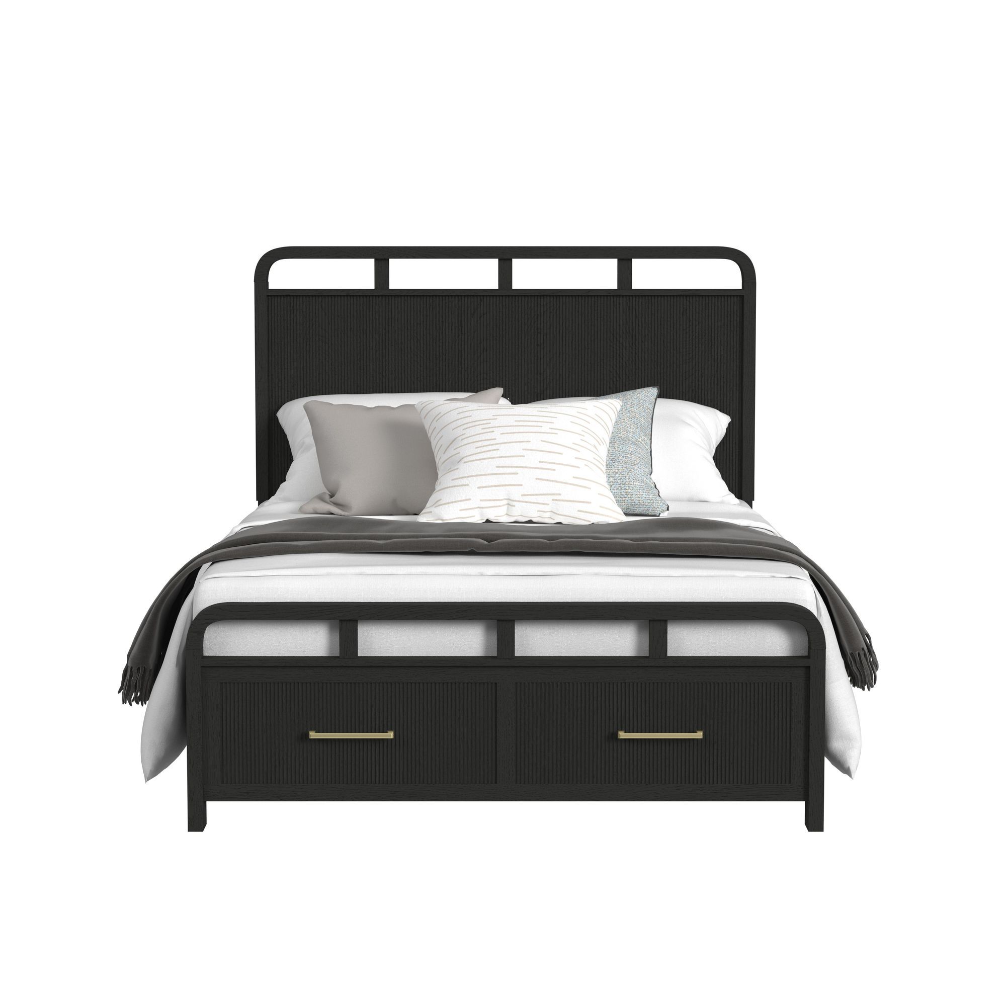 Ridgemont - Queen Storage Bed - Black With Grain