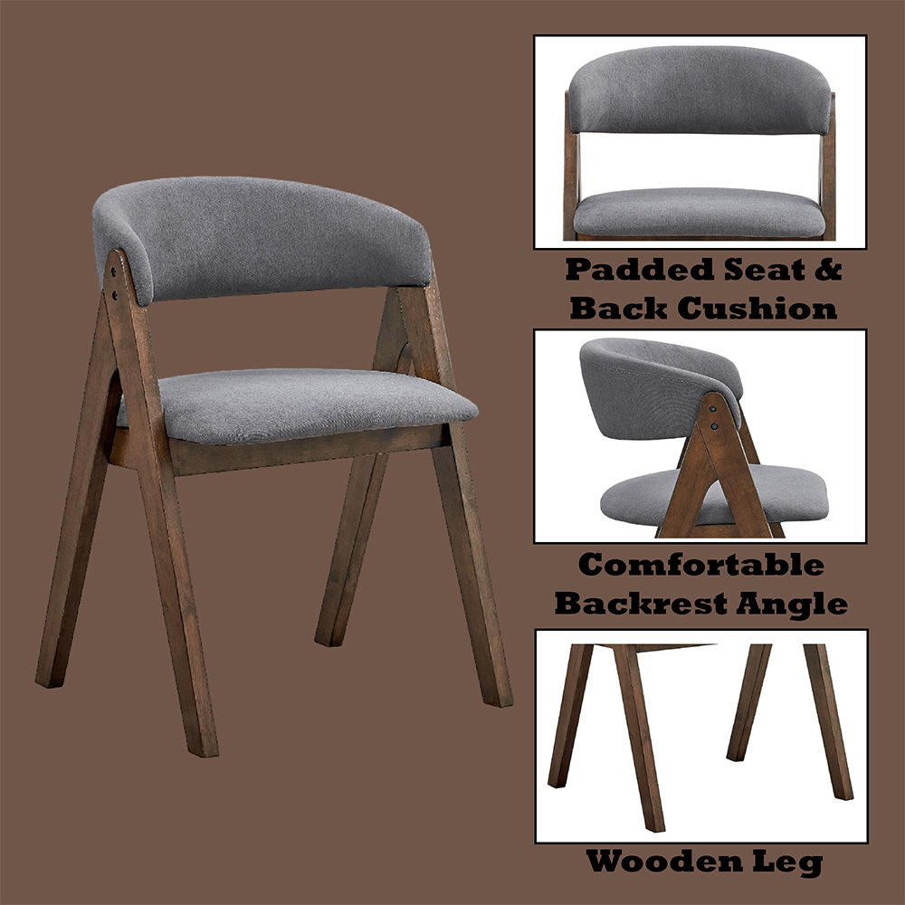 Keiki - Side Chair (Set of 2) - Walnut, gray, view 6