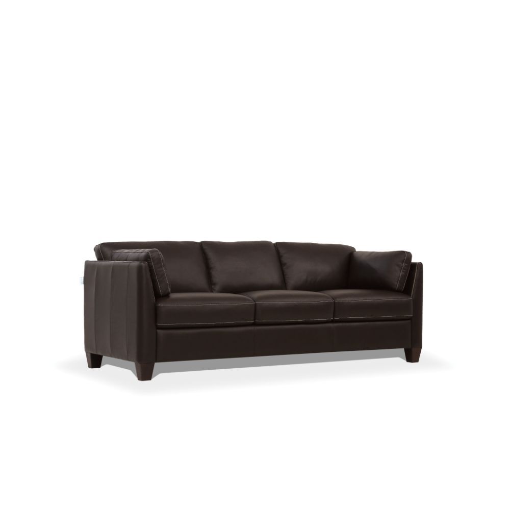 Matias - Sofa - Chocolate Leather, dark brown, view 2