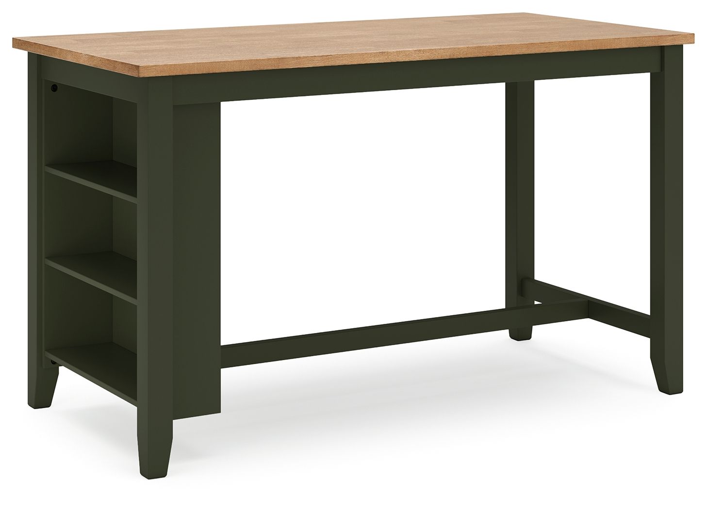 Gesthaven - 5 Pc. - Rectangular Dining Room Counter Table, 4  Barstools - Natural / Green