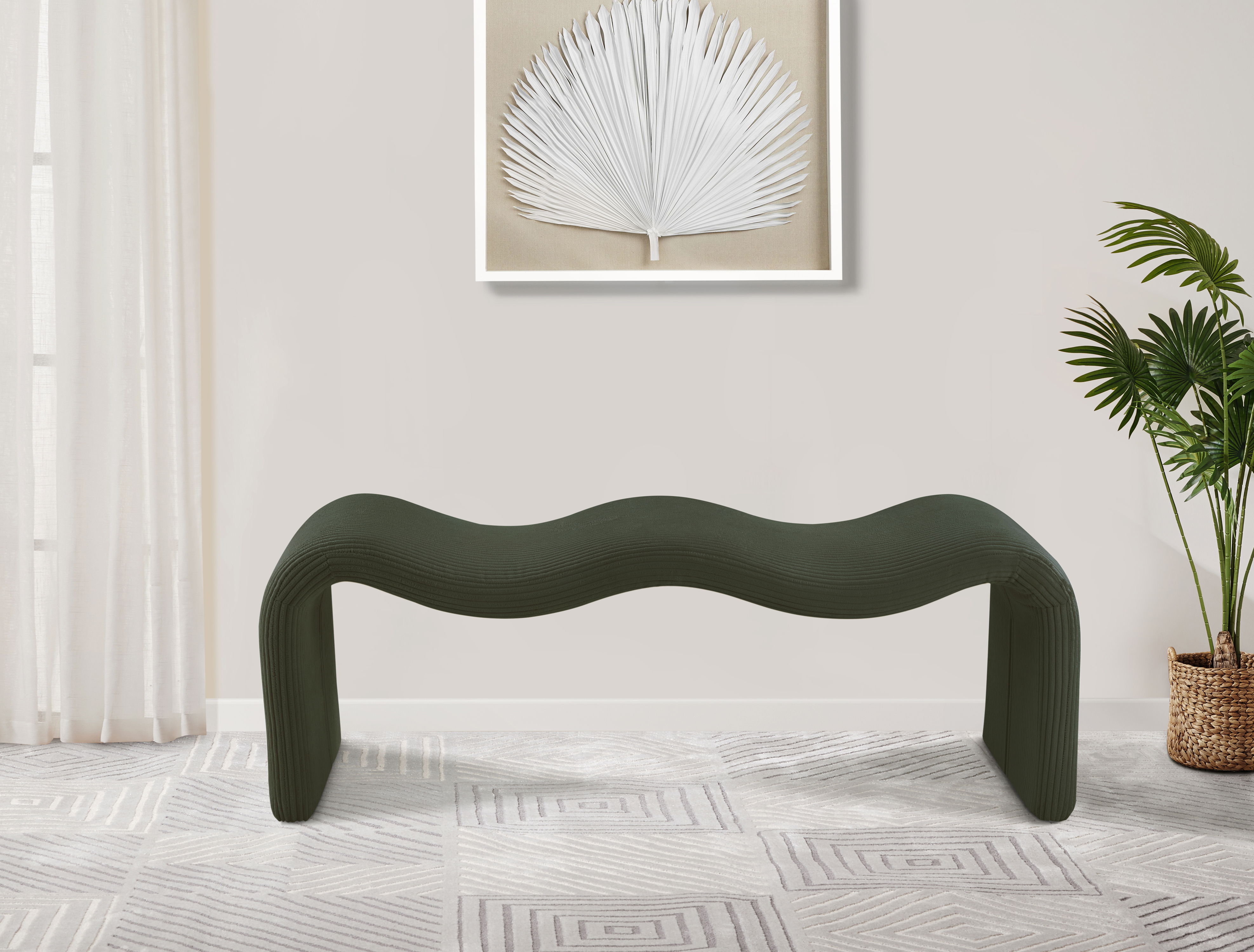 Willow - Corduroy Bench - Green