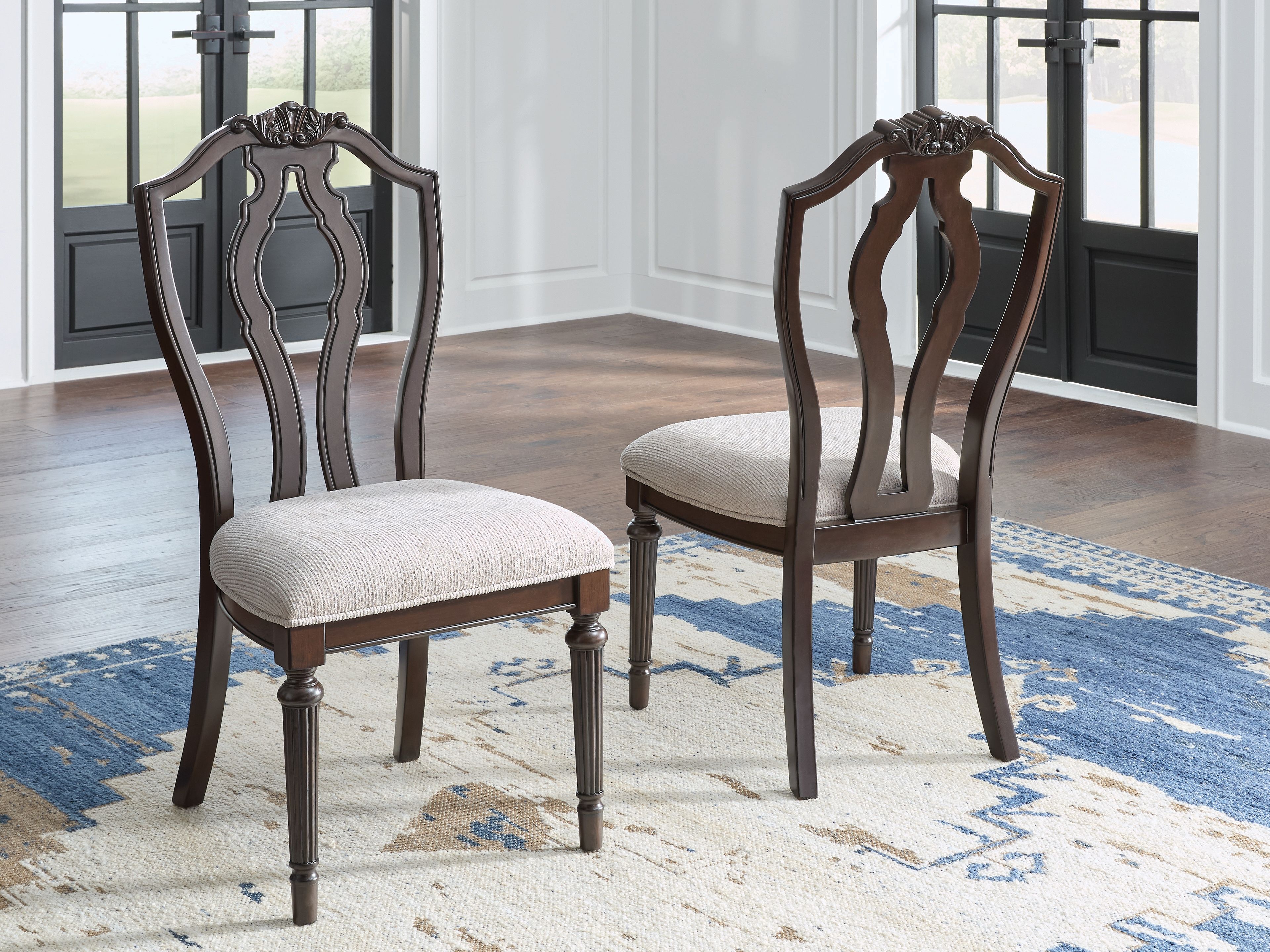Ashley Furniture Lavinton - 8 Pc. - Dining Room Extension Table, 6 Side Chairs, Server - Brown - Image 7