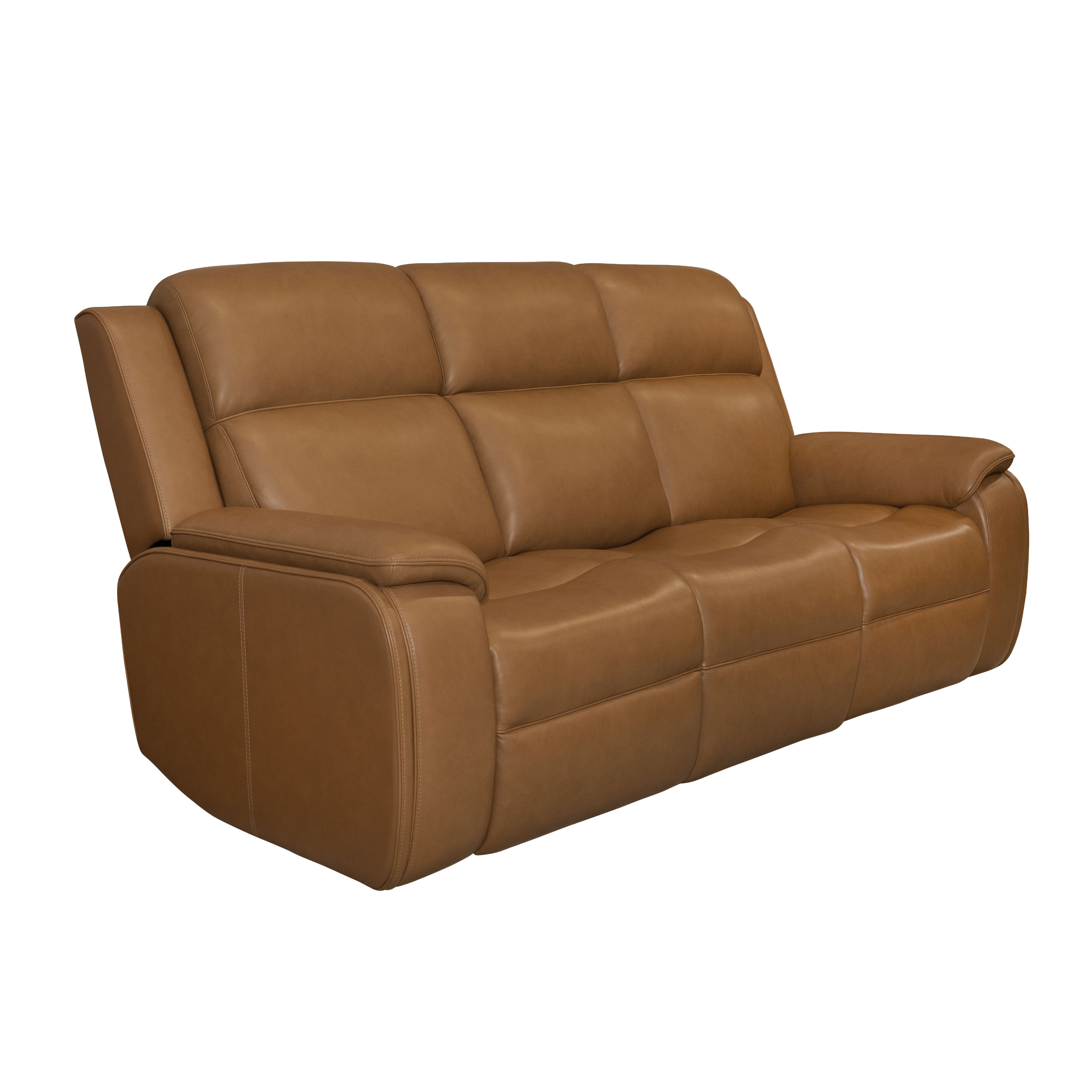 Ziggy - Power Reclining Sofa With Power Headrest, Lumbar, Heat & Massage, light brown