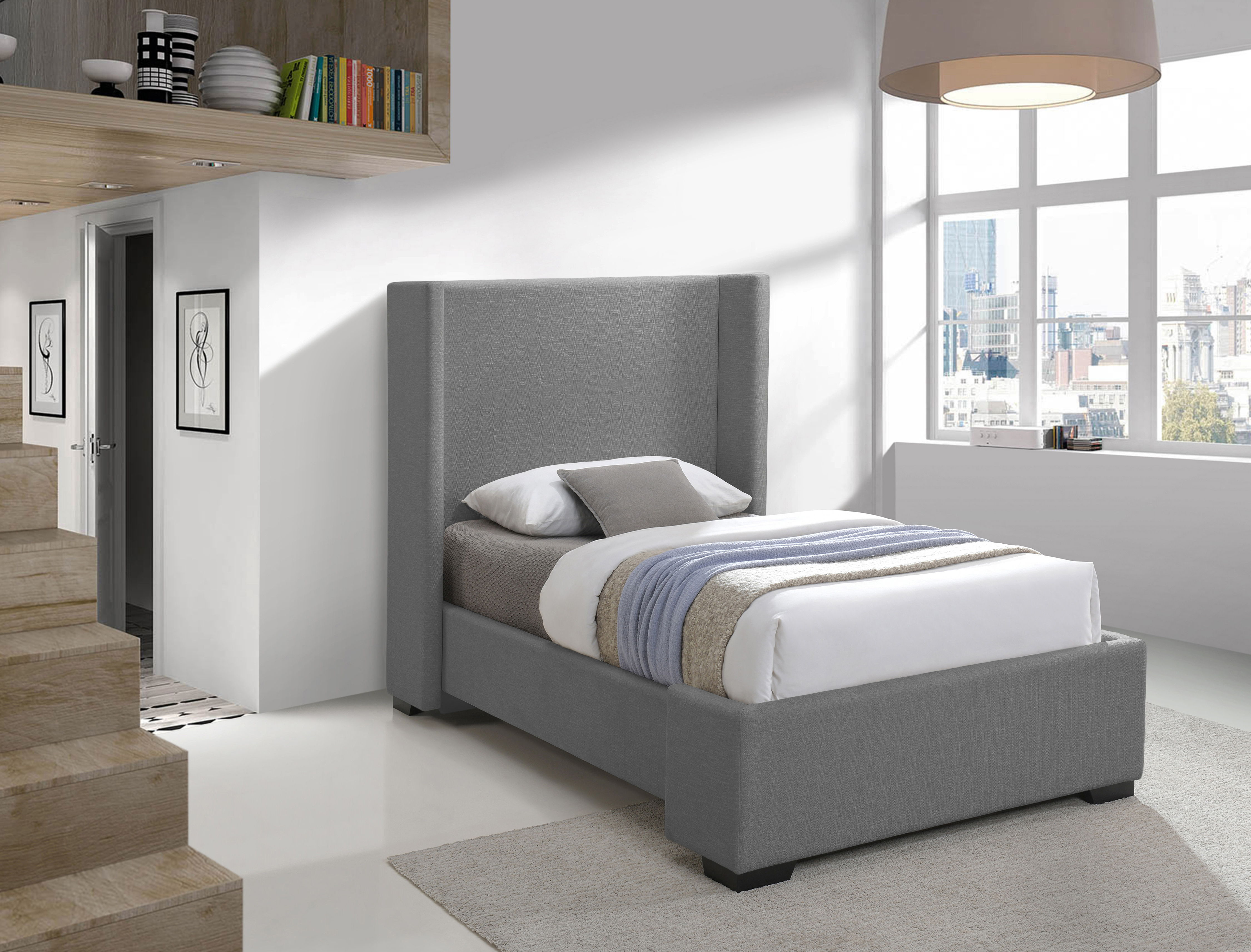 Oxford - Twin Bed - Gray