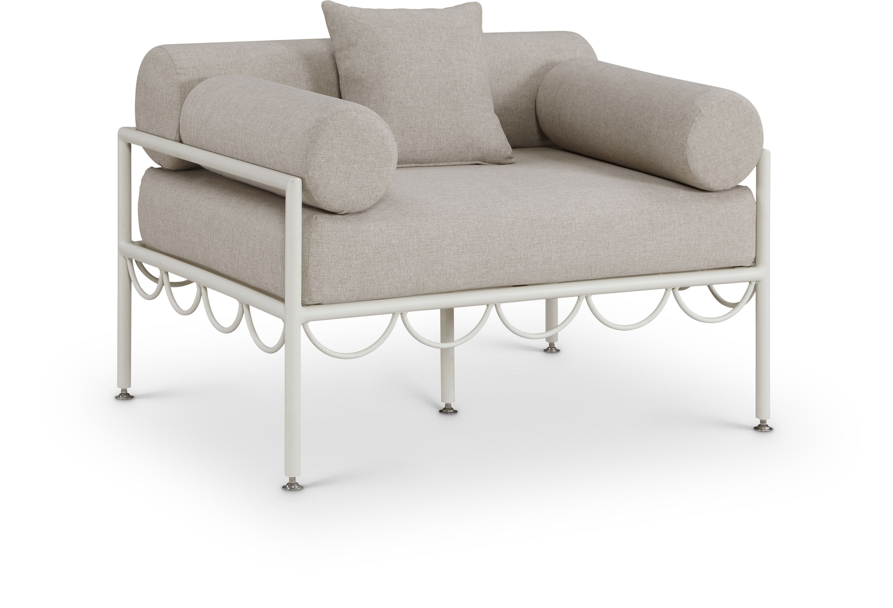 Portofino - Resilient Water Repellent Fabric Upholstered Outdoor Patio Chair - Beige