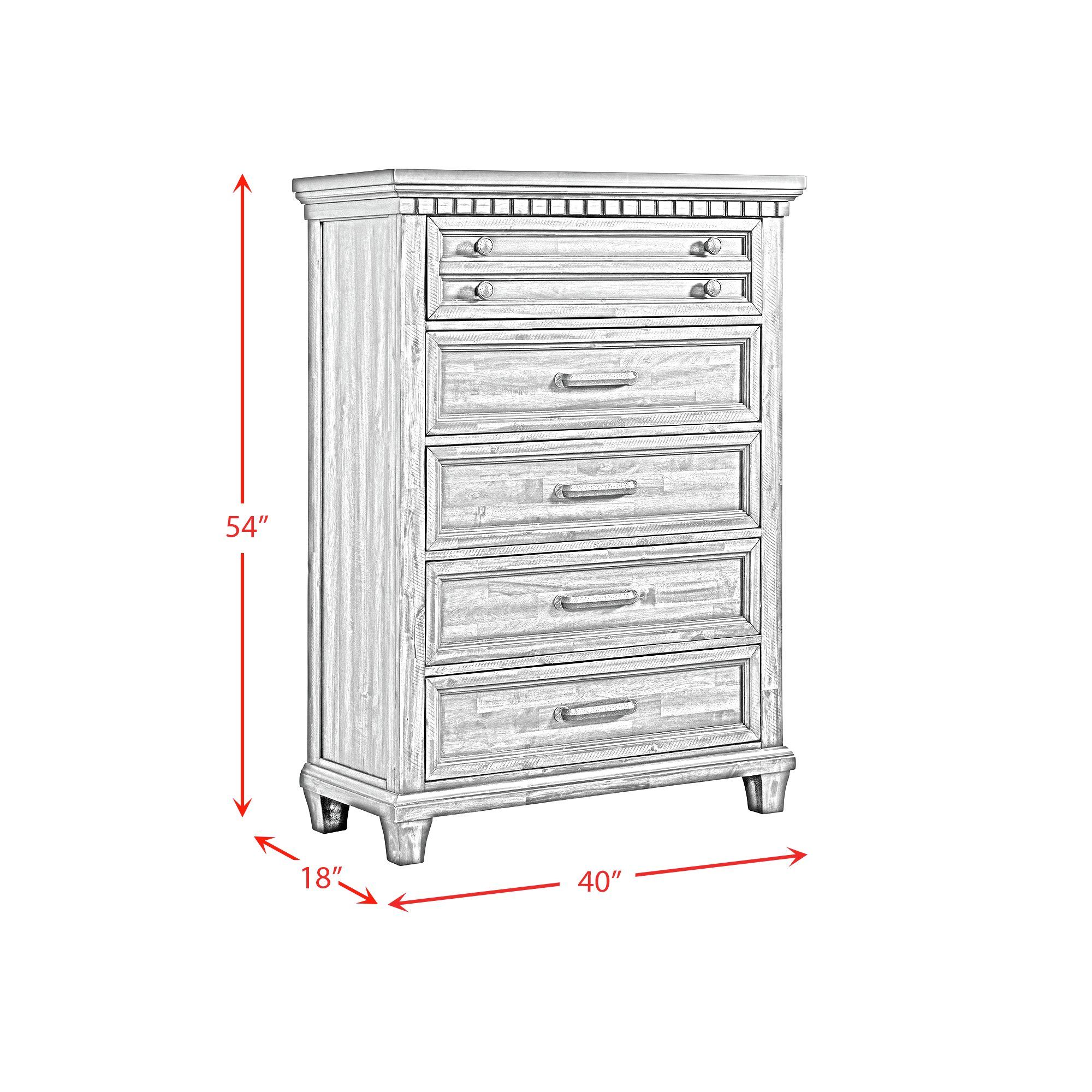 McCoy - 5 Drawer Chest - Antique White