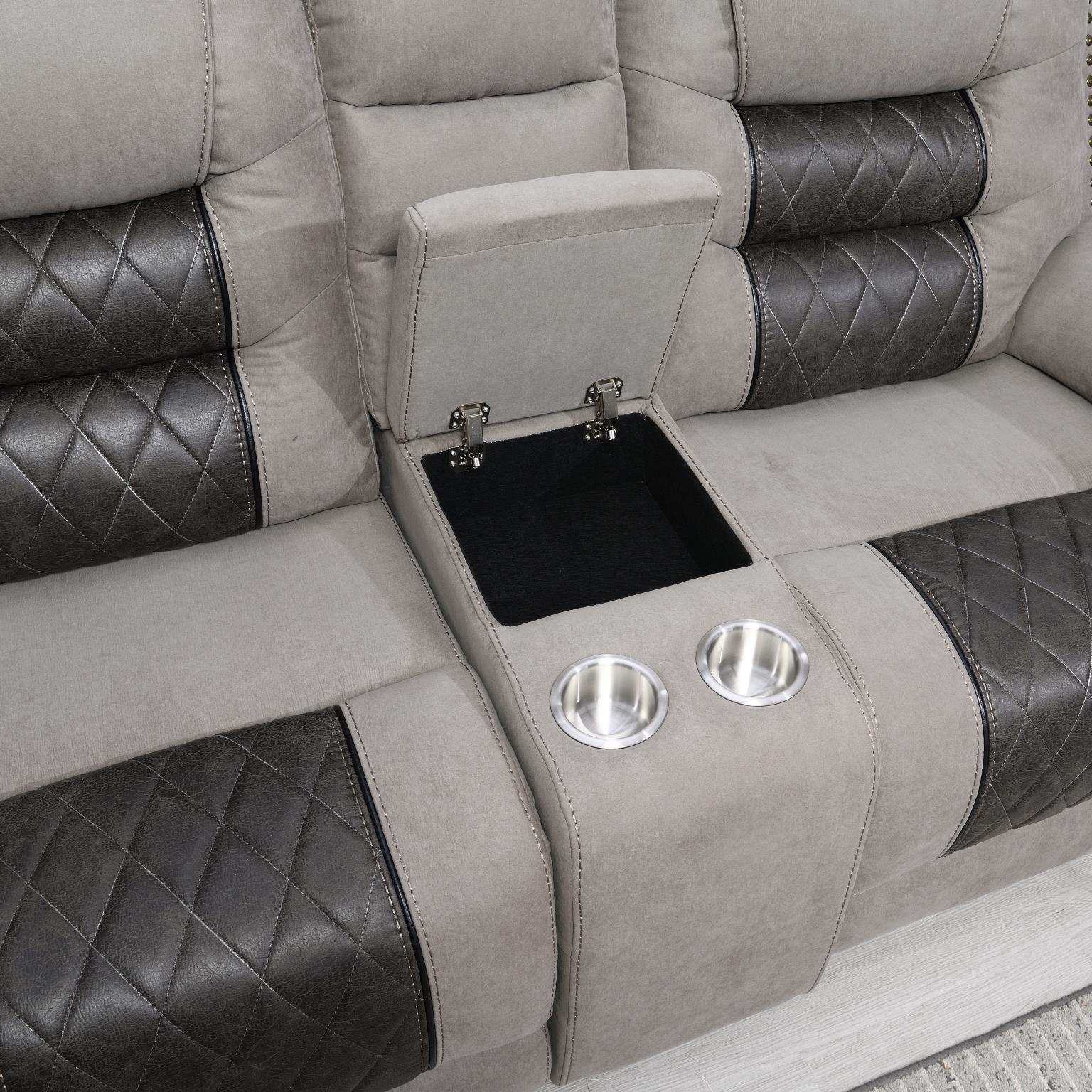 U142 - 2 Piece Living Room Set (Reclining Sofa & Reclining Loveseat) - Gray