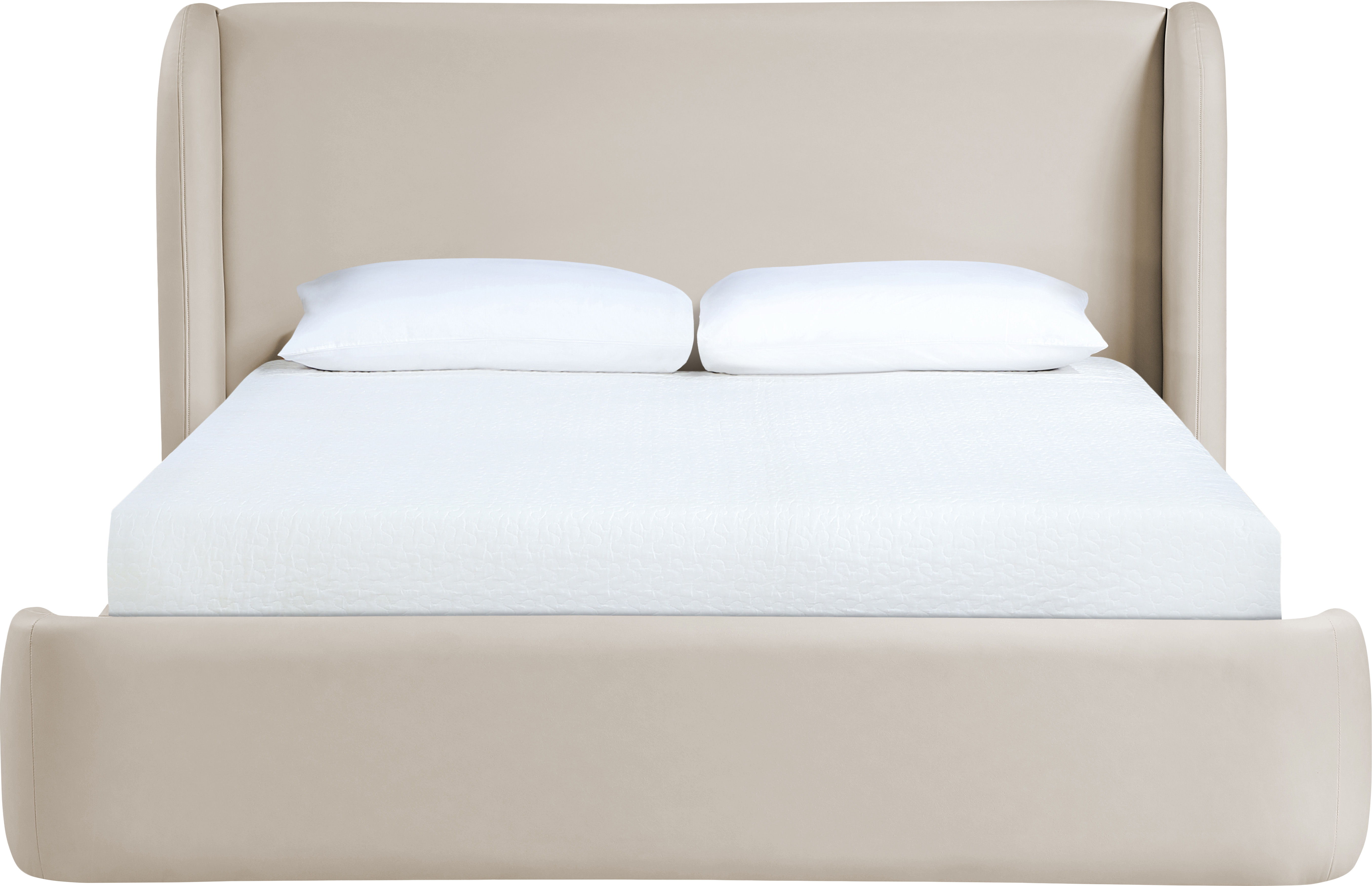 Warby - Vegan Leather Upholstered King Bed - Taupe