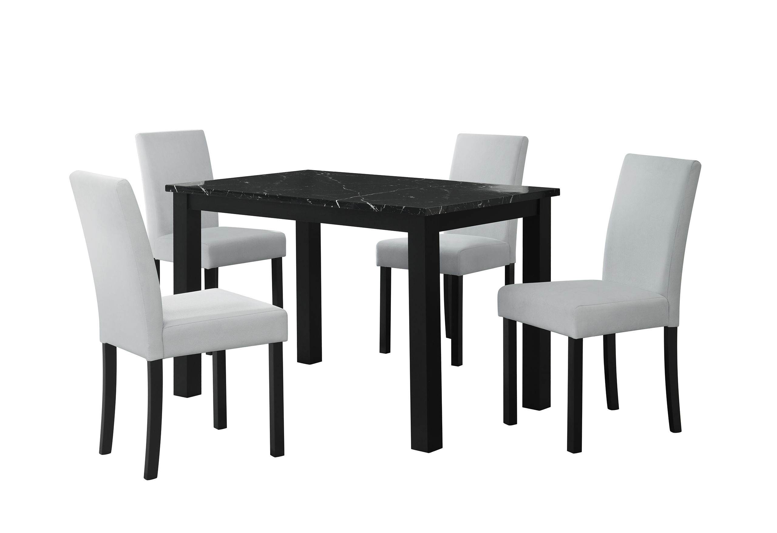 D8032 - 2 Piece Dining Room Set (Dining Table And Dining Chair) - Black / Silver