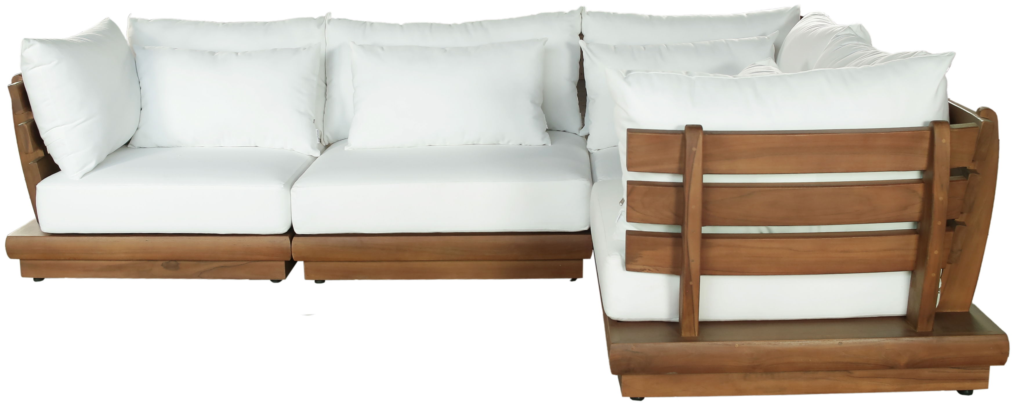 Mirella - 4 Piece Water Resistant Fabric 113" Upholstered Outdoor Patio Modular Sectional - Off-White