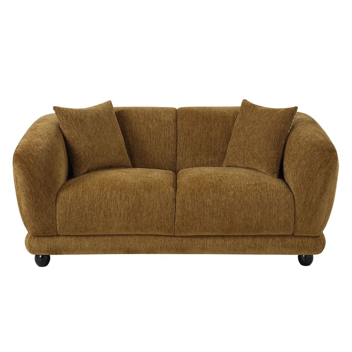 Lennox - Loveseat With 2 Pillows - Brown Chenille, light brown, view 2