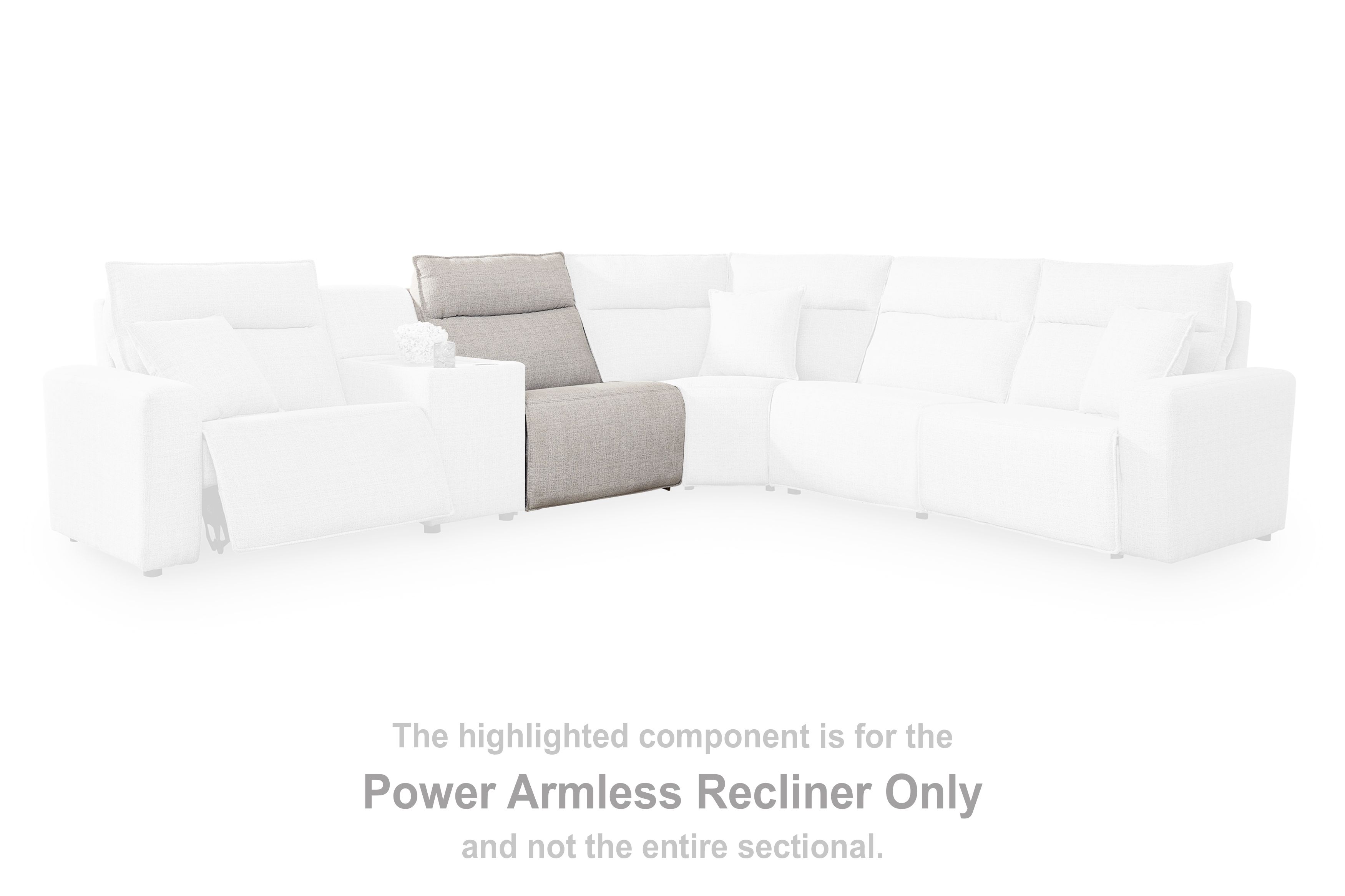 Modmax II - Power Armless Recliner With Adjustable Headrest - Stone