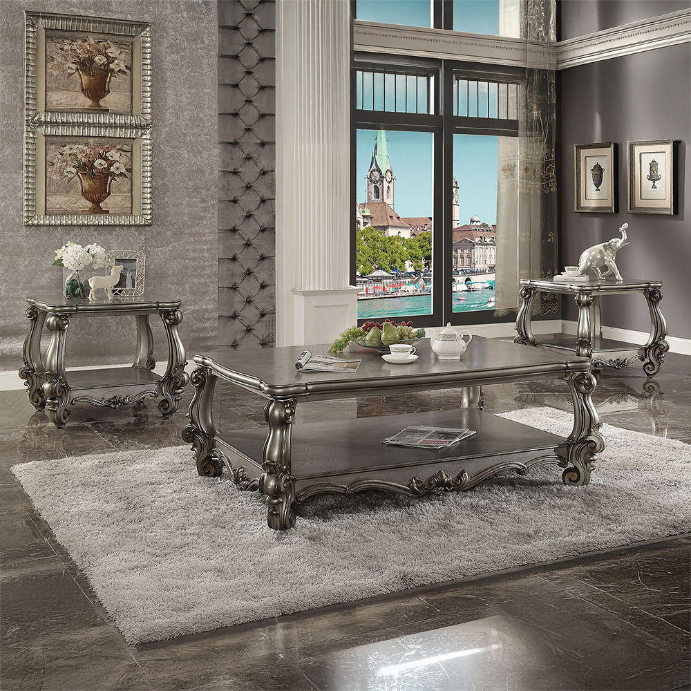 Versailles - Coffee Table - Antique Platinum, silver, view 5