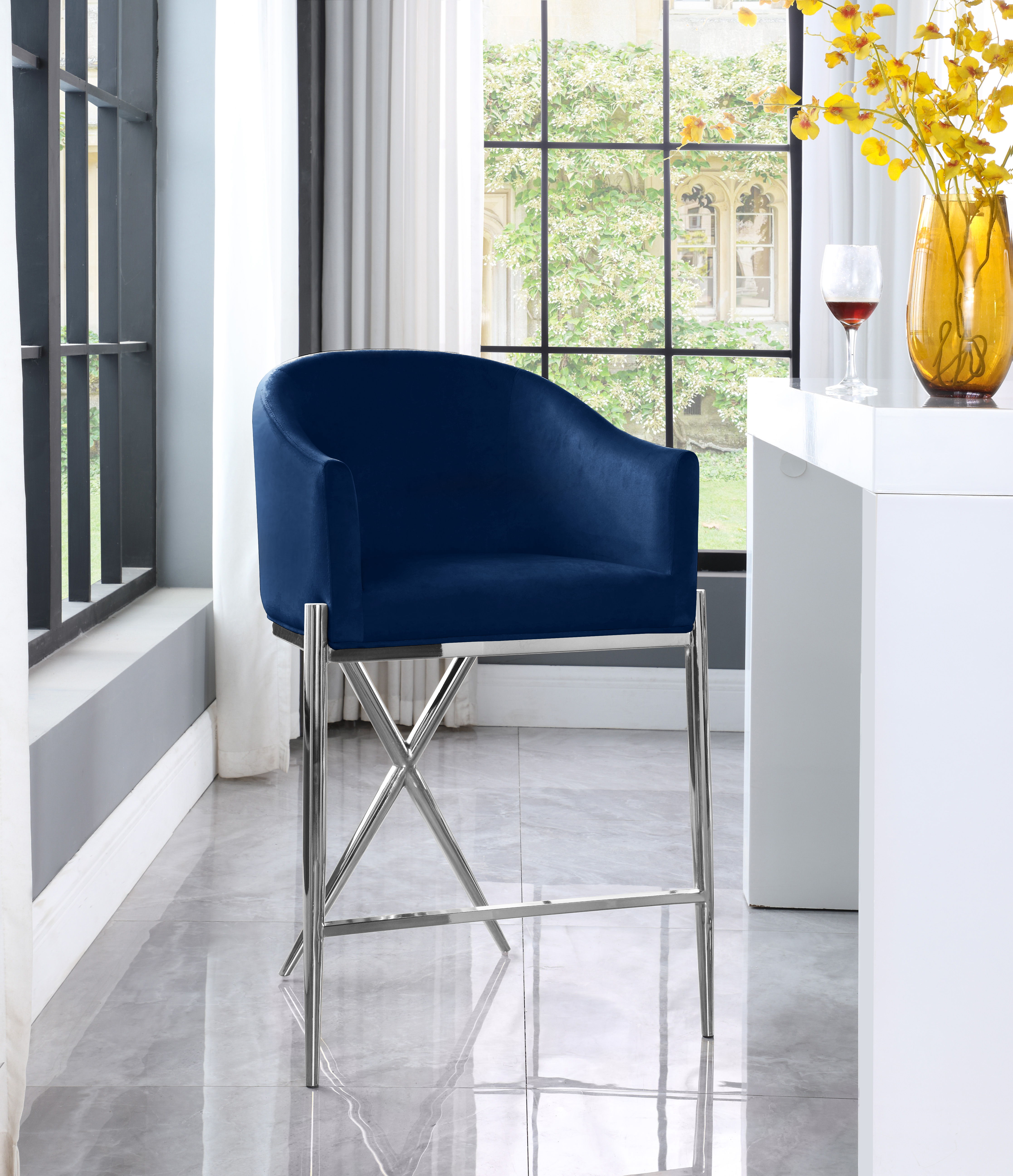 Xavier - Counter Stool - Navy