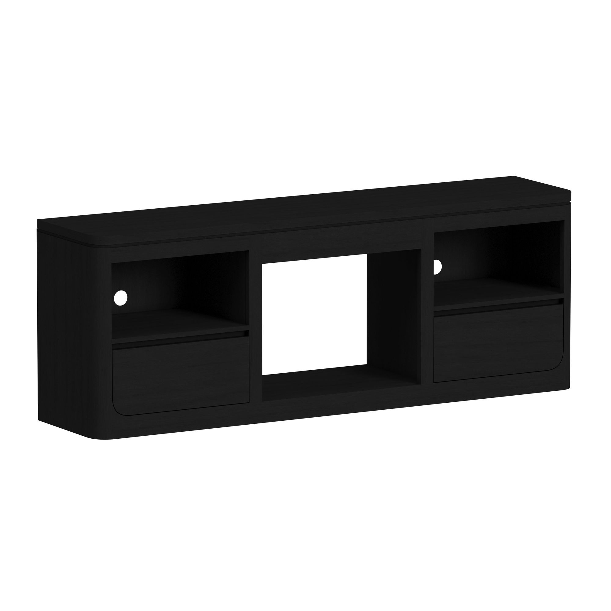 Rosalie - 71" TV Console Without Fireplace Insert - Black