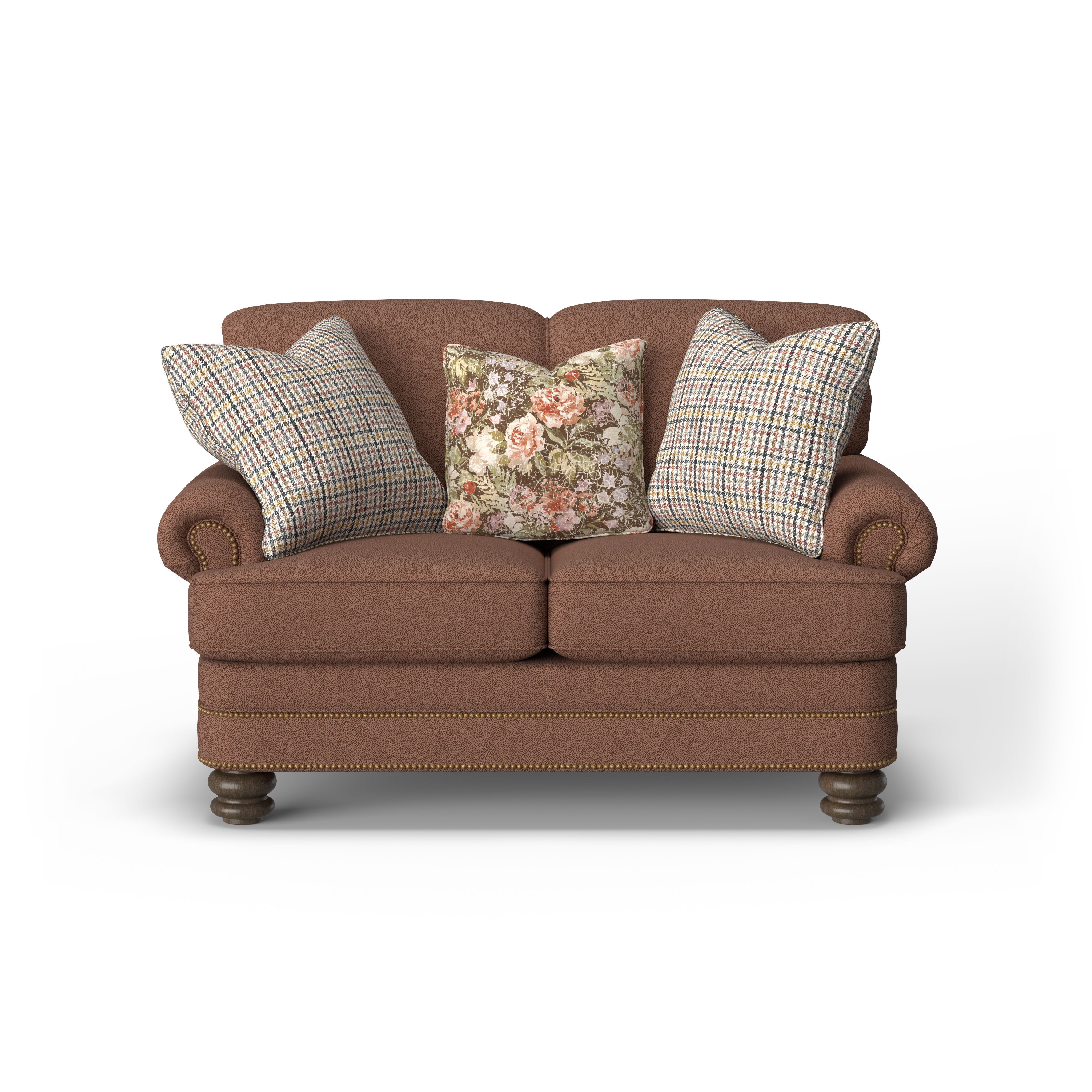 Bay Bridge - Fabric Loveseat, Nailhead Trim, light gray, view 4