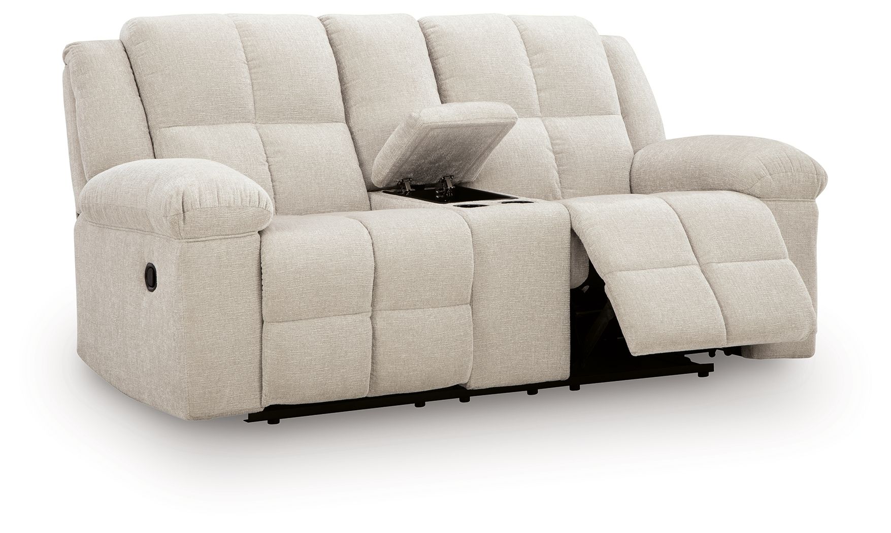 Ashley Furniture Orlen - Double Reclining Loveseat With Console - Winter - Image 3