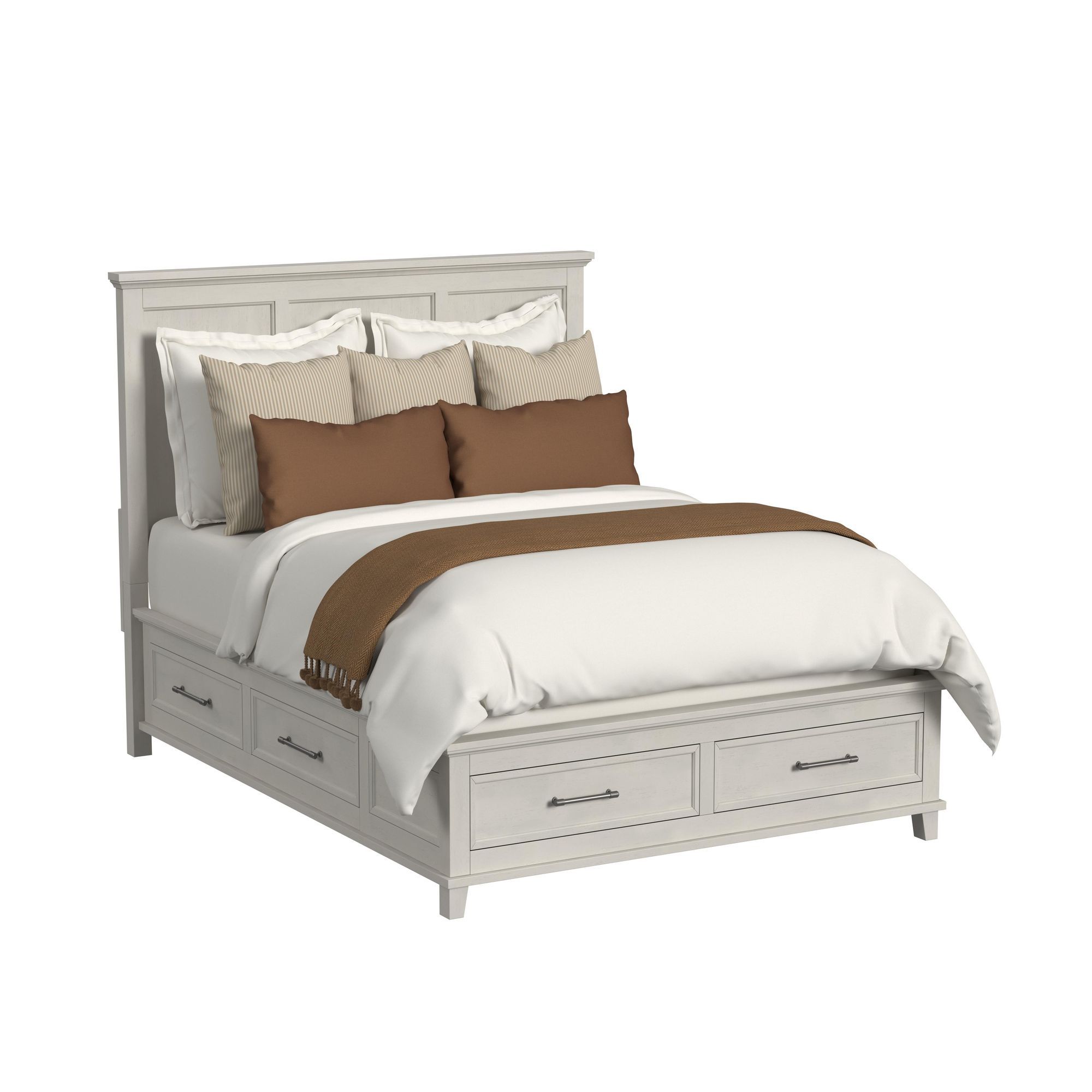 Canterbury - Queen Storage 5 Piece Bedroom Set With 2 Nightstands, Dresser & Chest - Ivory