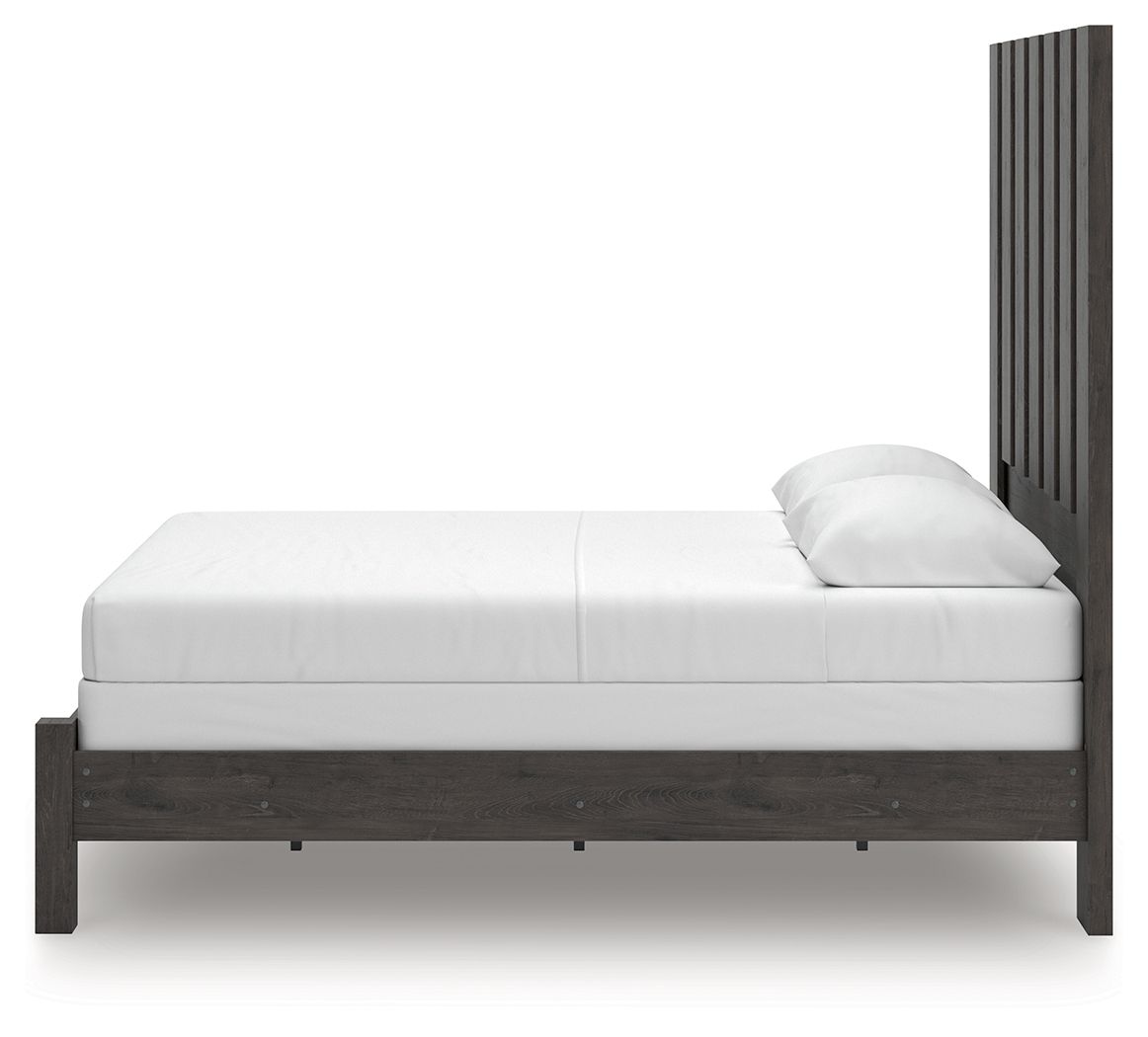 Ashley Furniture Fraluna - Queen Panel Bed - Charcoal - Image 6