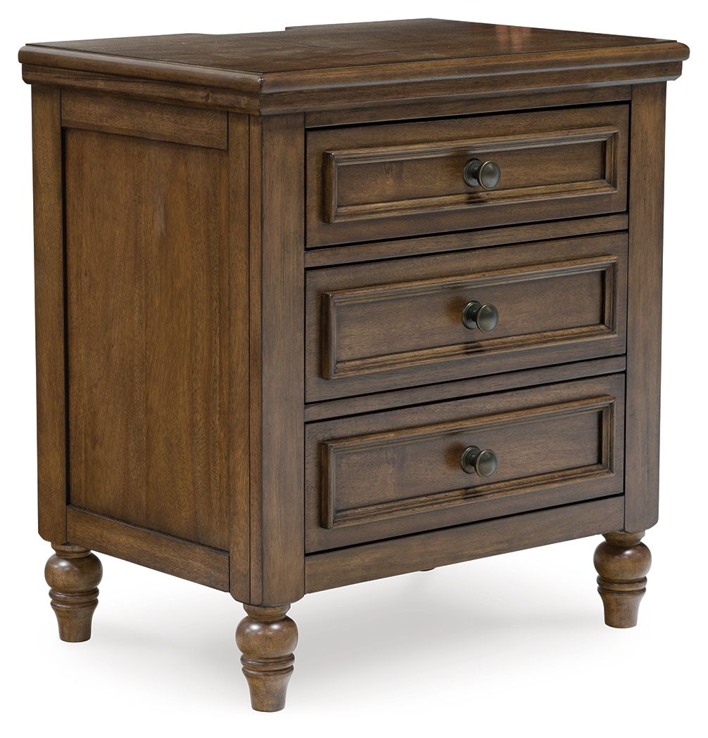 Ashley Sturlayne Three Drawer Night Stand - Brown