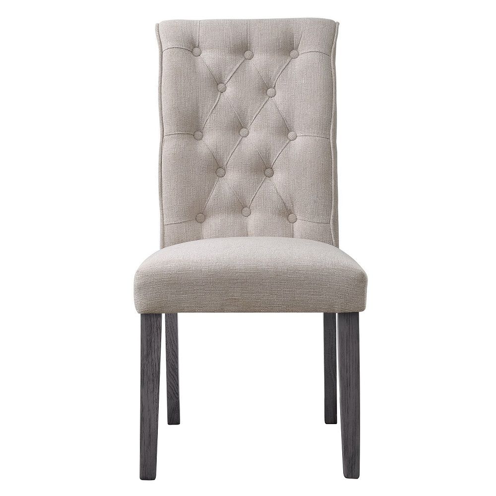 Yabeina - Side Chair (Set of 2) - Beige Linen & Gray, beige, view 2