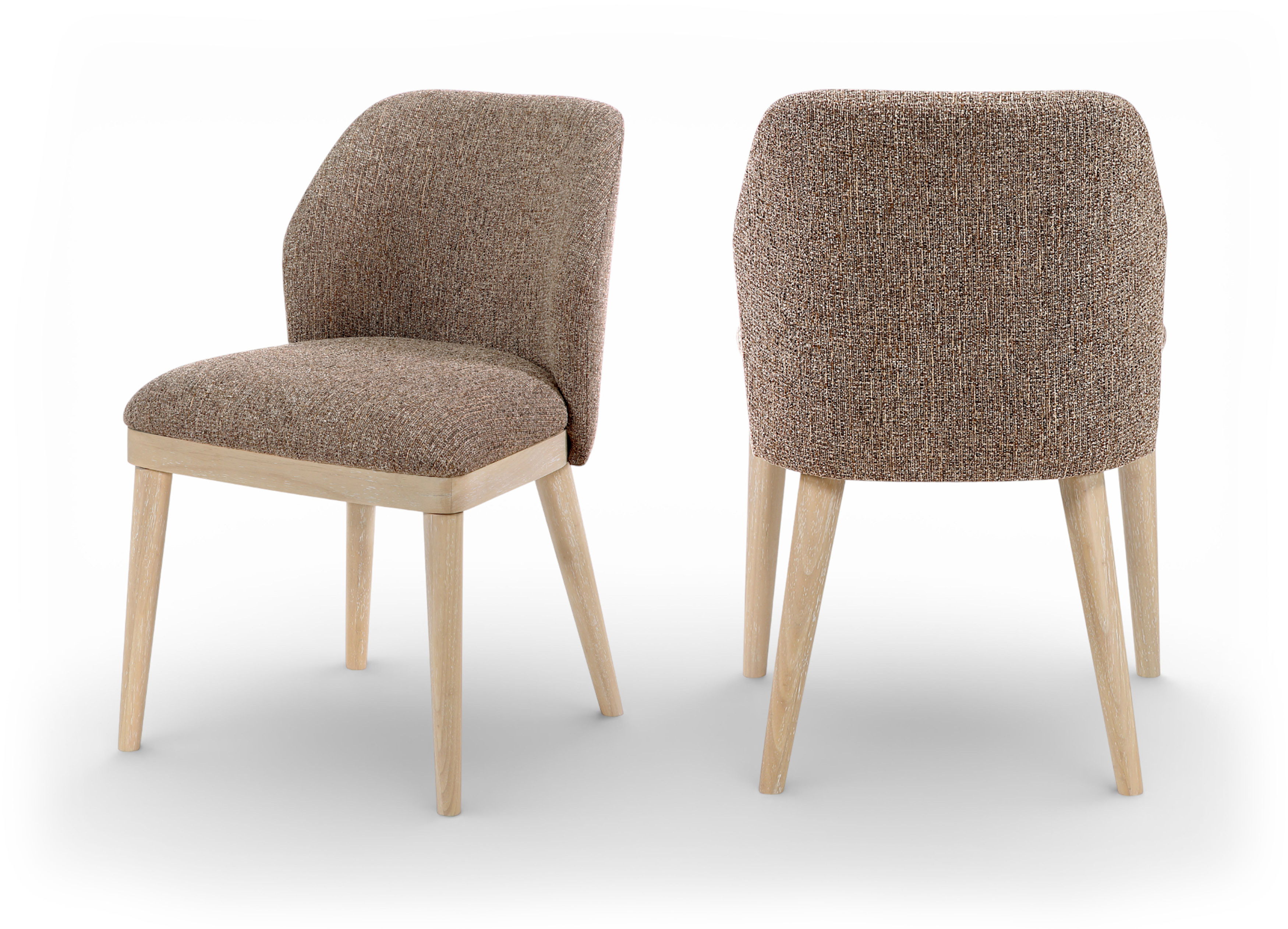 Valeo - Linen Textured Fabric Upholstered Dining Chair (Set of 2) - Brown